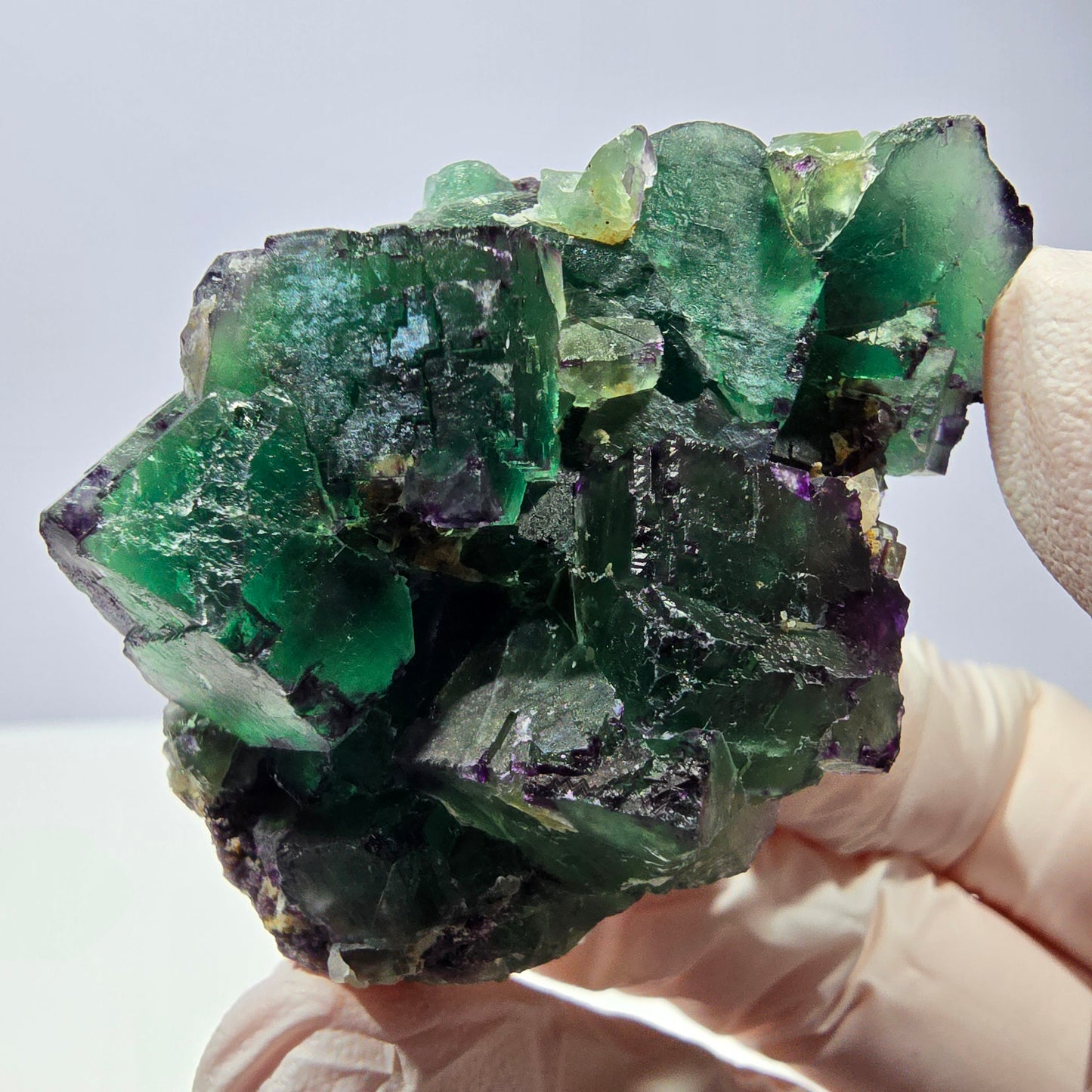 Spécimen de cube de fluorite fantôme, parqueté, zonal Okorusu, Namibie 54 x 39 x 28 mm