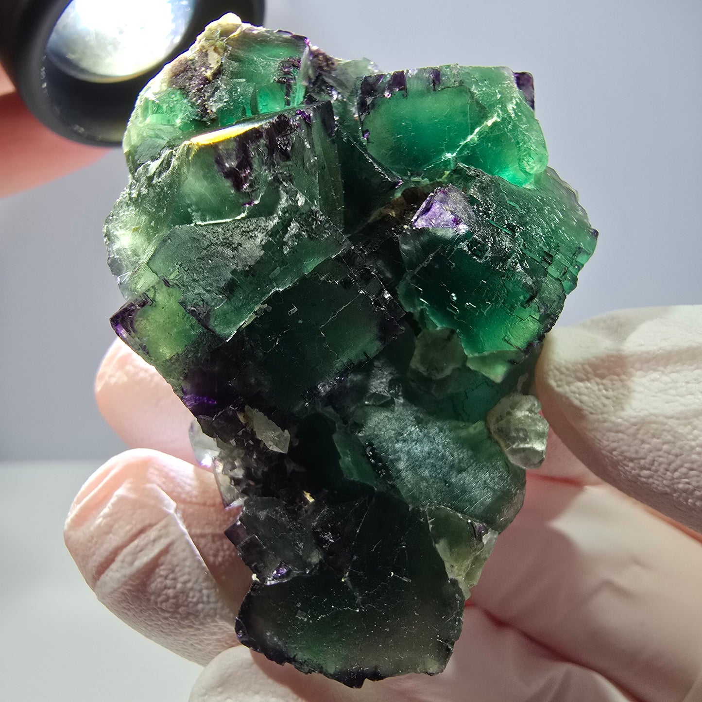 Spécimen de cube de fluorite fantôme, parqueté, zonal Okorusu, Namibie 54 x 39 x 28 mm