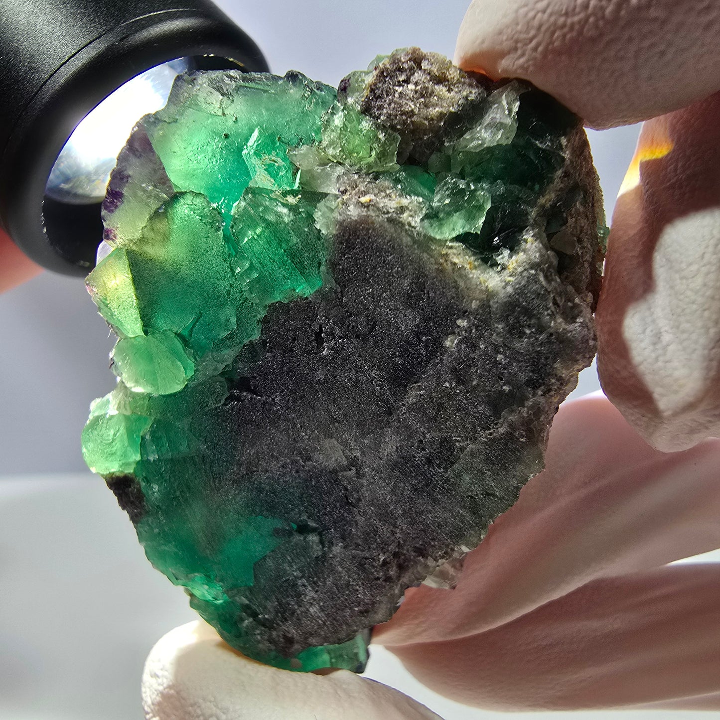 Spécimen de cube de fluorite fantôme, parqueté, zonal Okorusu, Namibie 54 x 39 x 28 mm