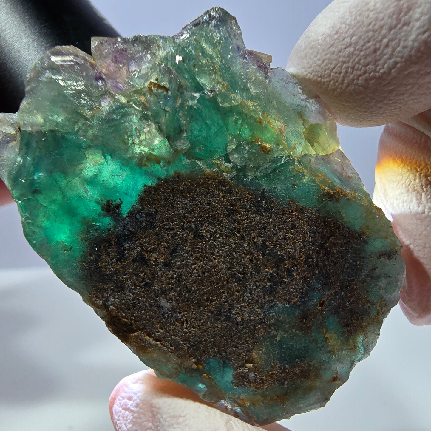 Phantom Fluorite Cube Specimen, parquetted green purple Okorusu, Namibia 53*38*21mm