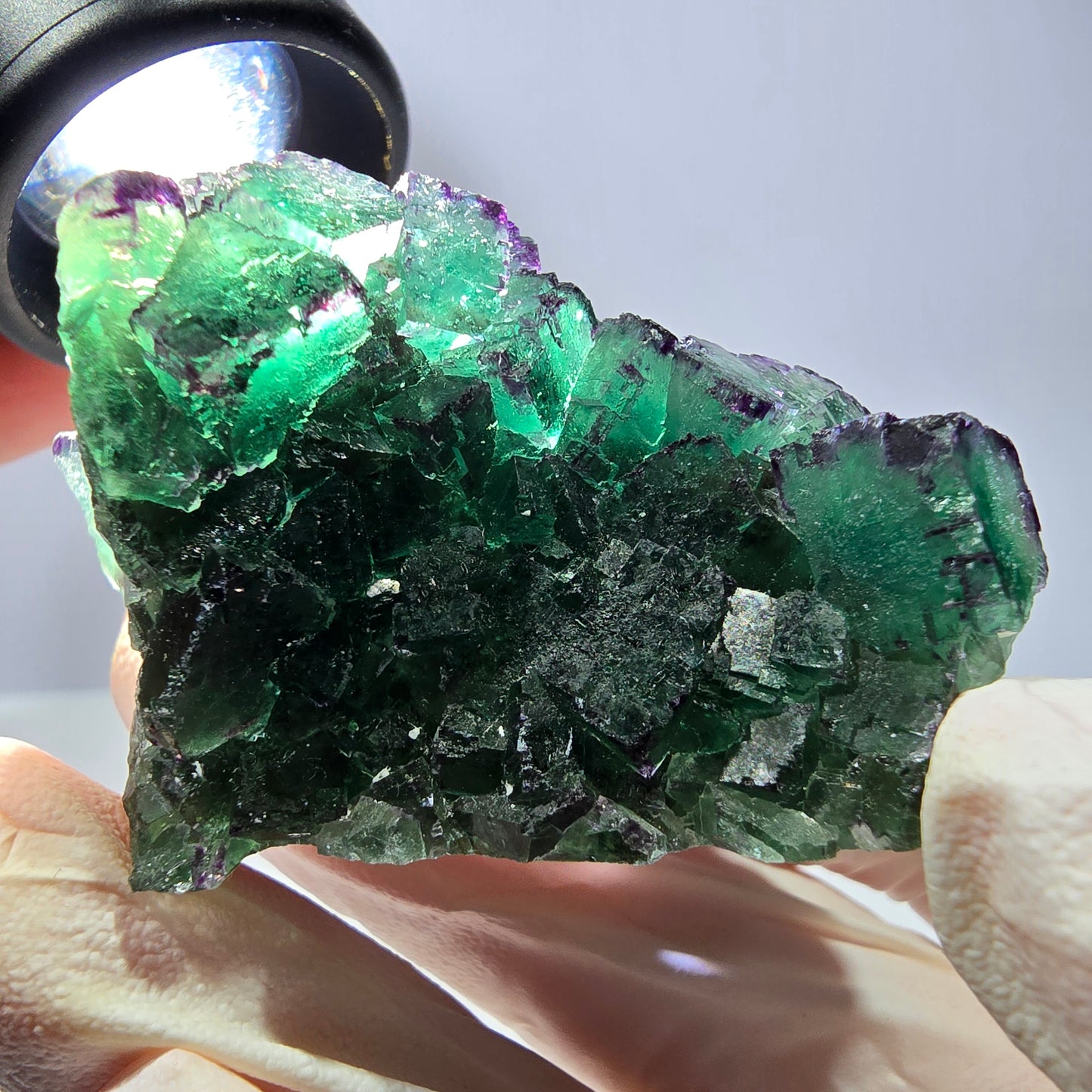 Spécimen de cube de fluorite fantôme, parqueté, zonal Okorusu, Namibie 51*34*28mm