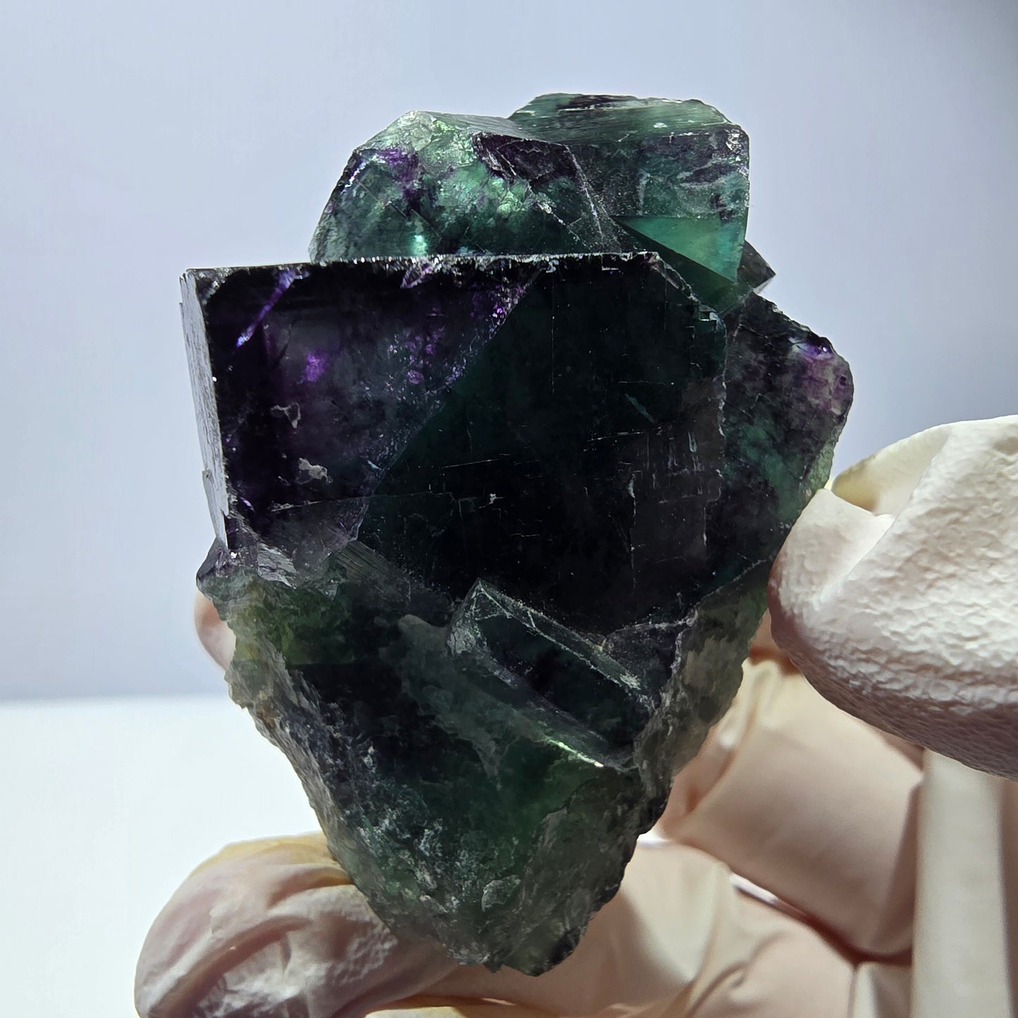Phantom Fluorit Würfel Stufe, parkettiert grün lila Okorusu, Namibia 51*40*21mm