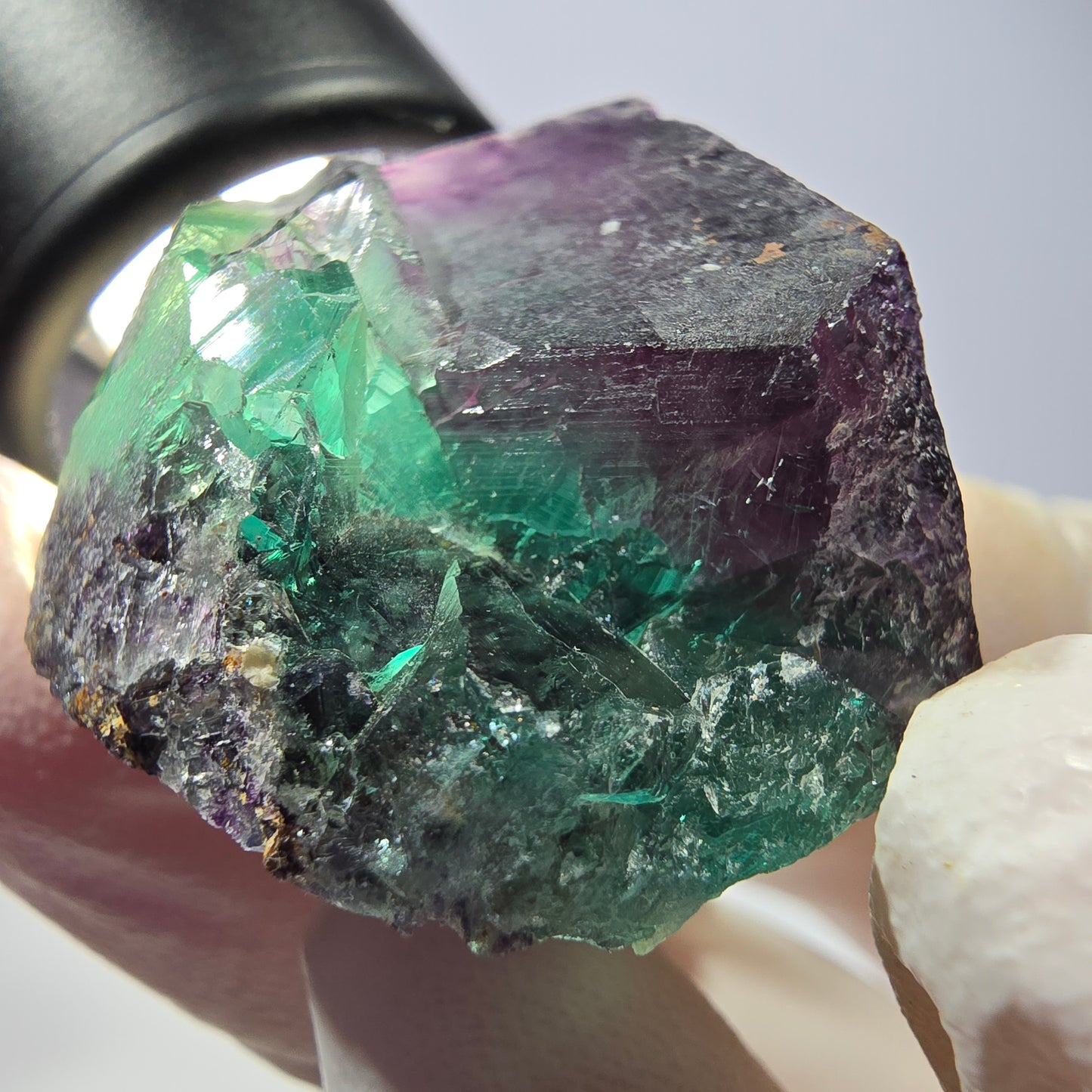 Spécimen de cube de fluorite fantôme, parqueté vert violet Okorusu, Namibie 37*31*25 mm