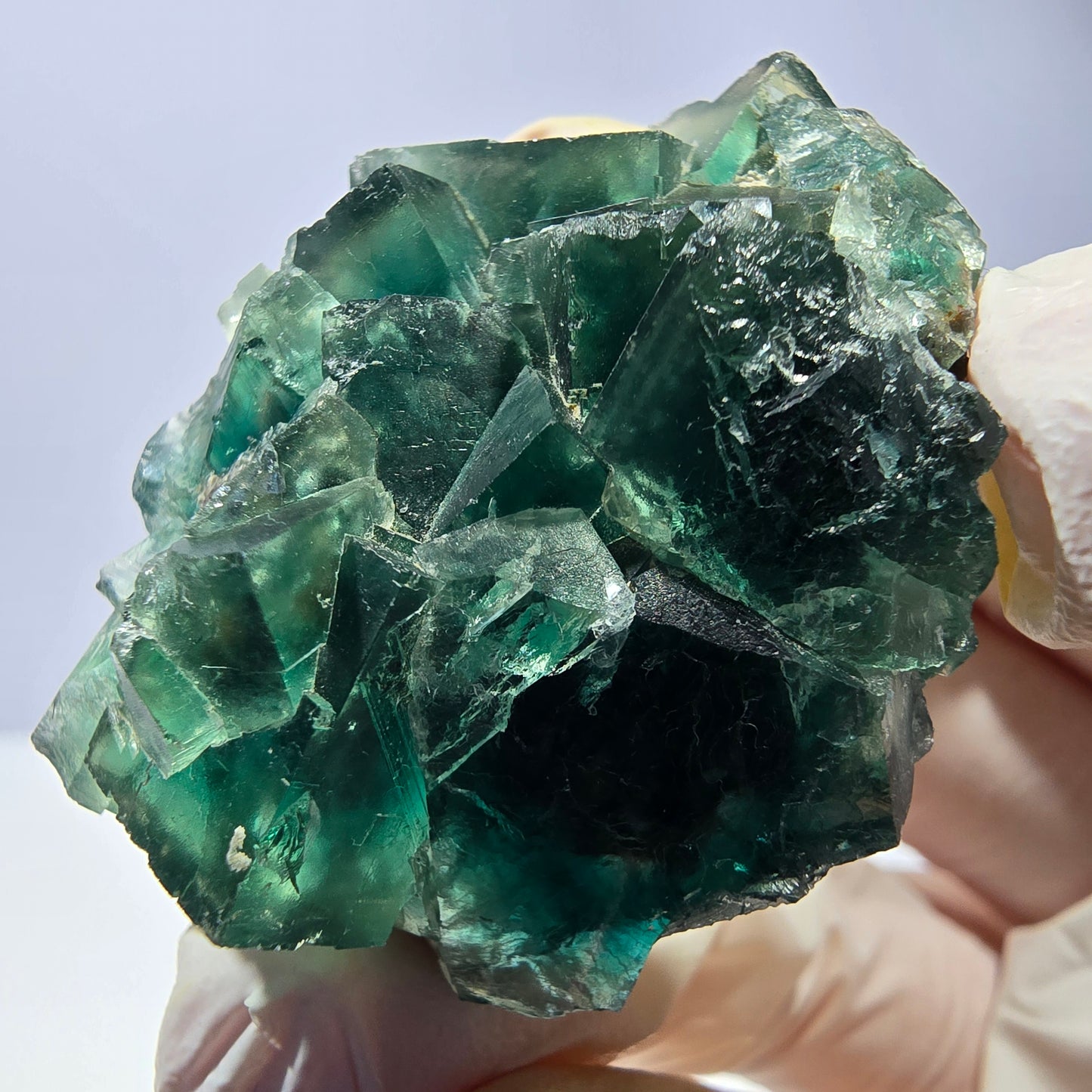 Spécimen de cube de fluorite fantôme transparente, vert Okorusu, Namibie 44 x 34 x 21 mm