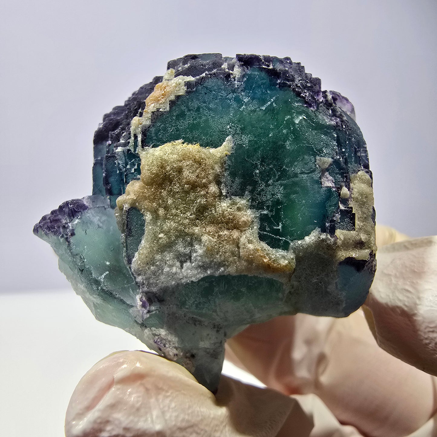 Spécimen de cube de fluorite fantôme, parqueté, zonal Okorusu, Namibie 44*41*25 mm