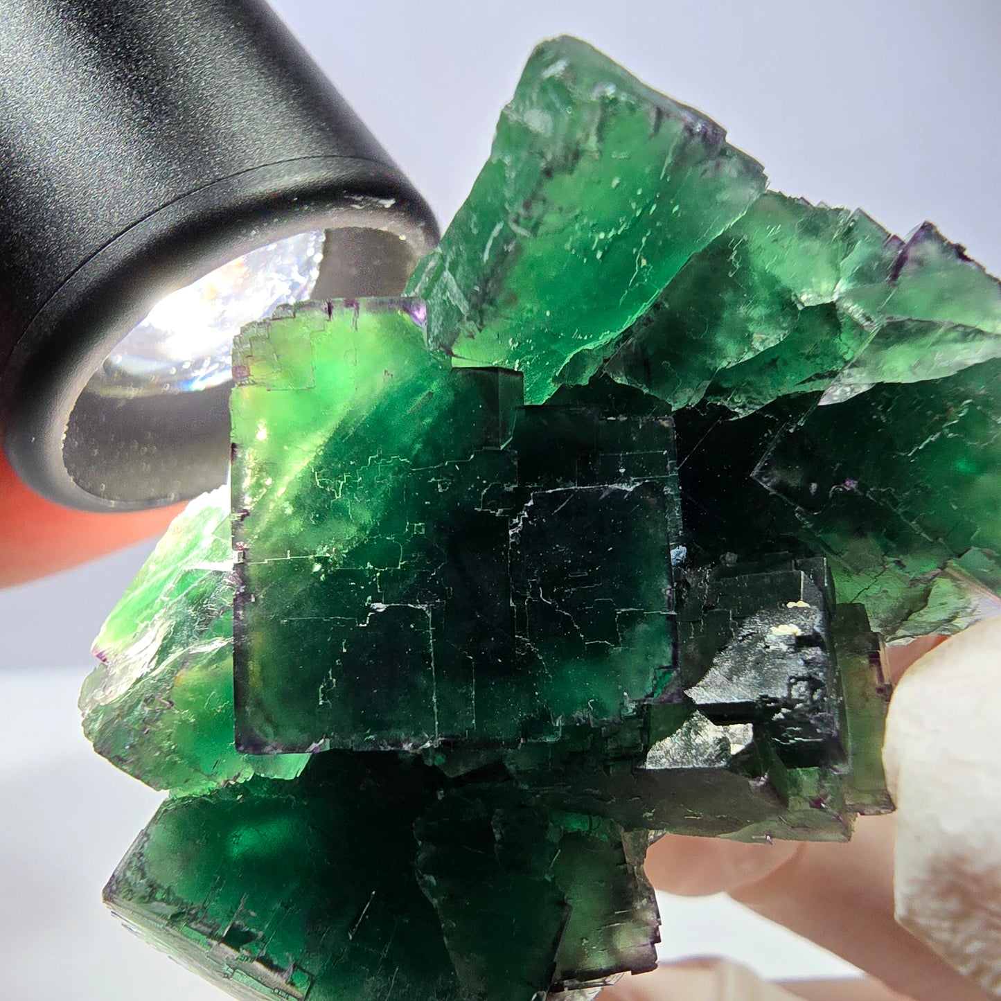 Spécimen de cube de fluorite fantôme, parqueté, zonal Okorusu, Namibie 51*38*29mm
