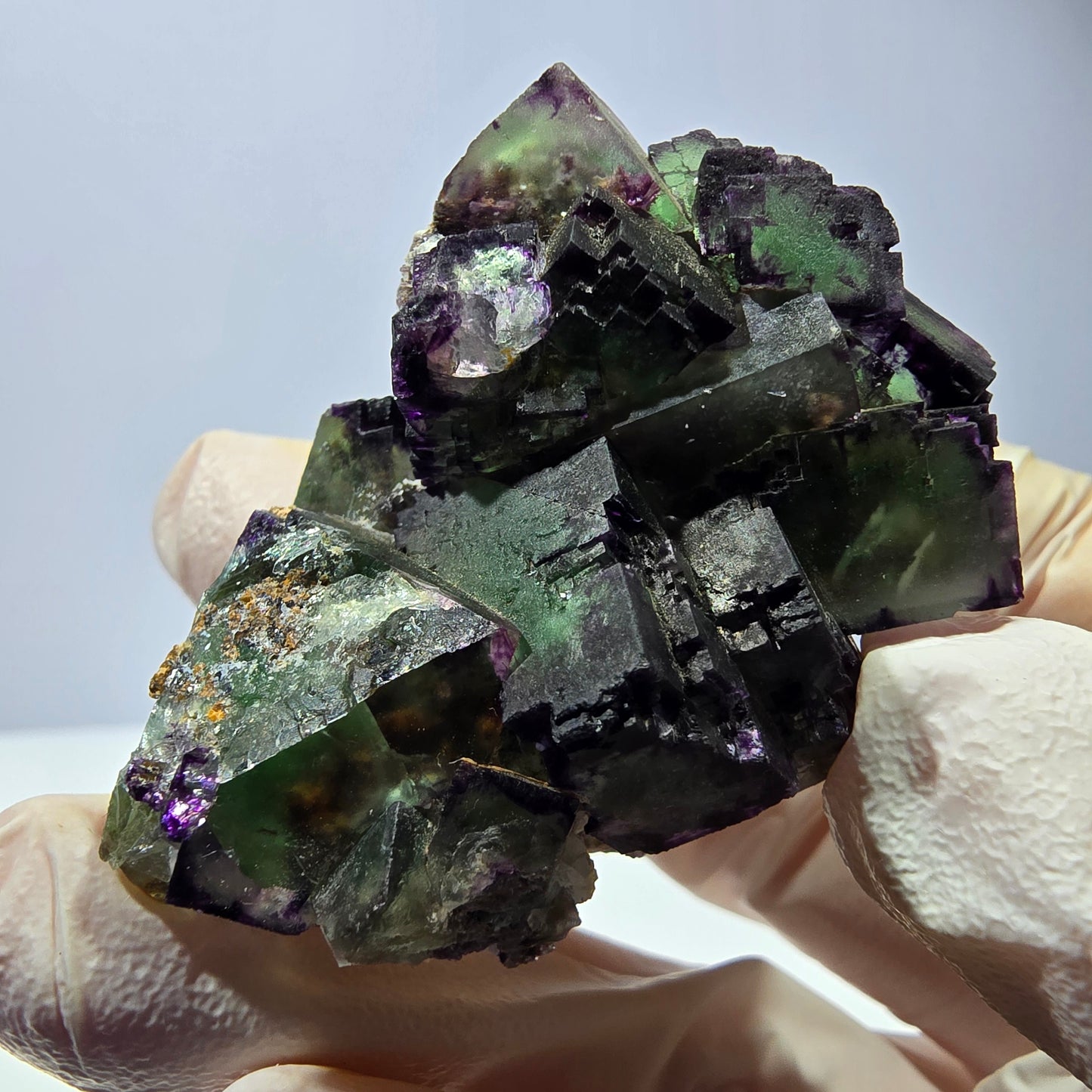 Spécimen de cube de fluorite fantôme, parqueté, zonal Okorusu, Namibie 54 x 39 x 38 mm