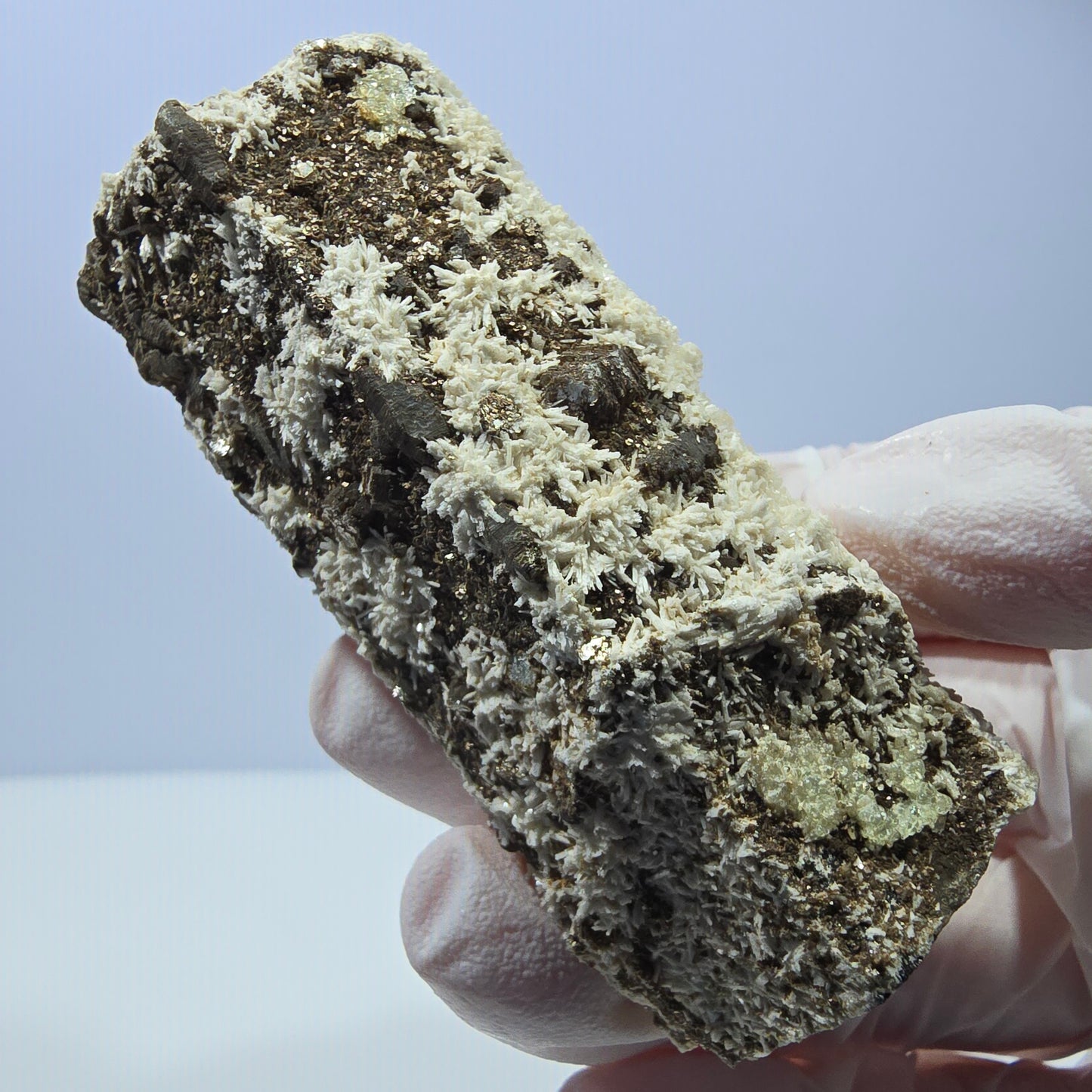 Spécimen rare de tourmaline Schorl, d'opale hyalite et d'orthose, Erongo, Namibie, 71 x 31 x 29 mm