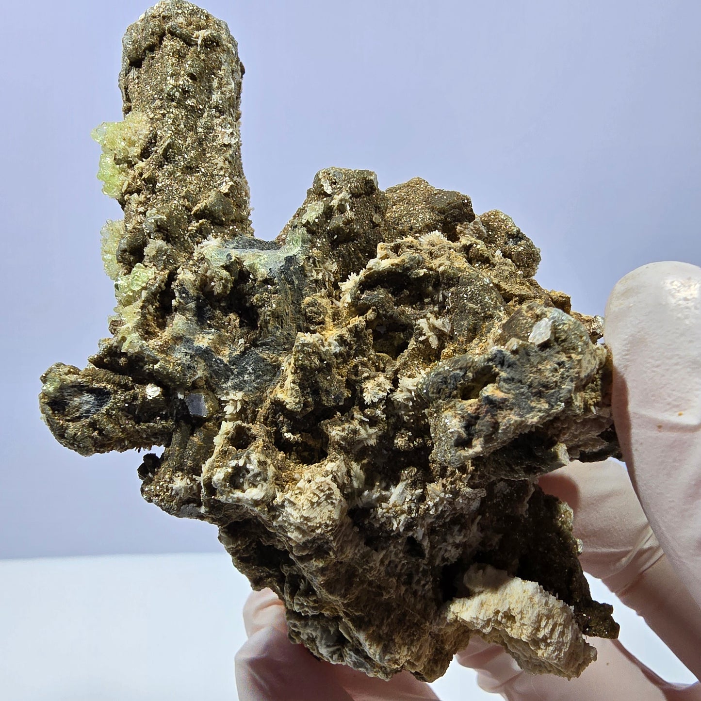Hyalit Opal, Schörl Turmalin, Orthoklas Muskovit Stufe Erongo, Namibia 90*73*52mm