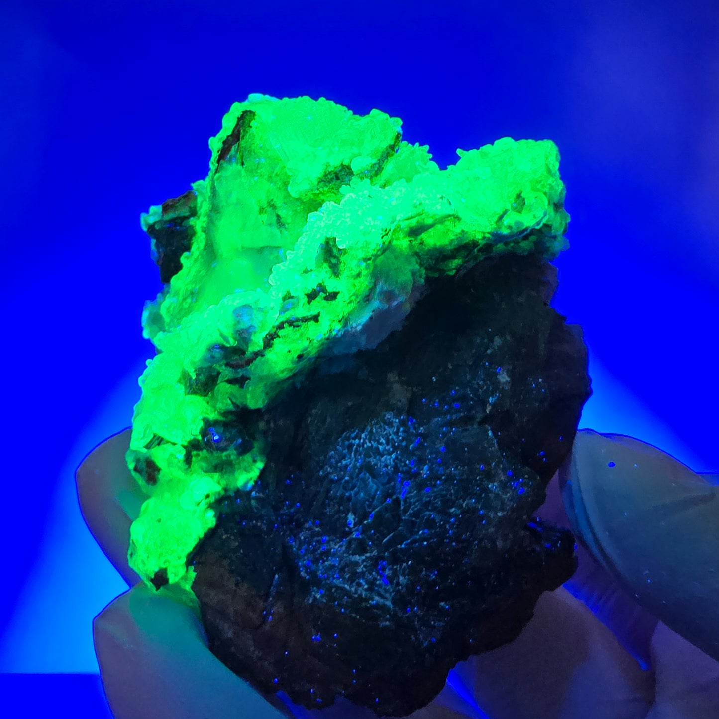 Hyalit Opal, Rauchquarz, Schörl Turmalin, Orthoklas Erongo, Namibia 71*58*45mm