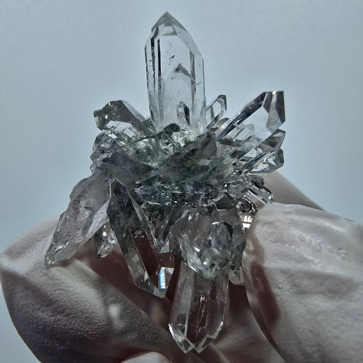 Quartz Starburst, spécimen de chlorite, mine Streep, Goboboseb, Namibie, 32 x 25 x 20 mm