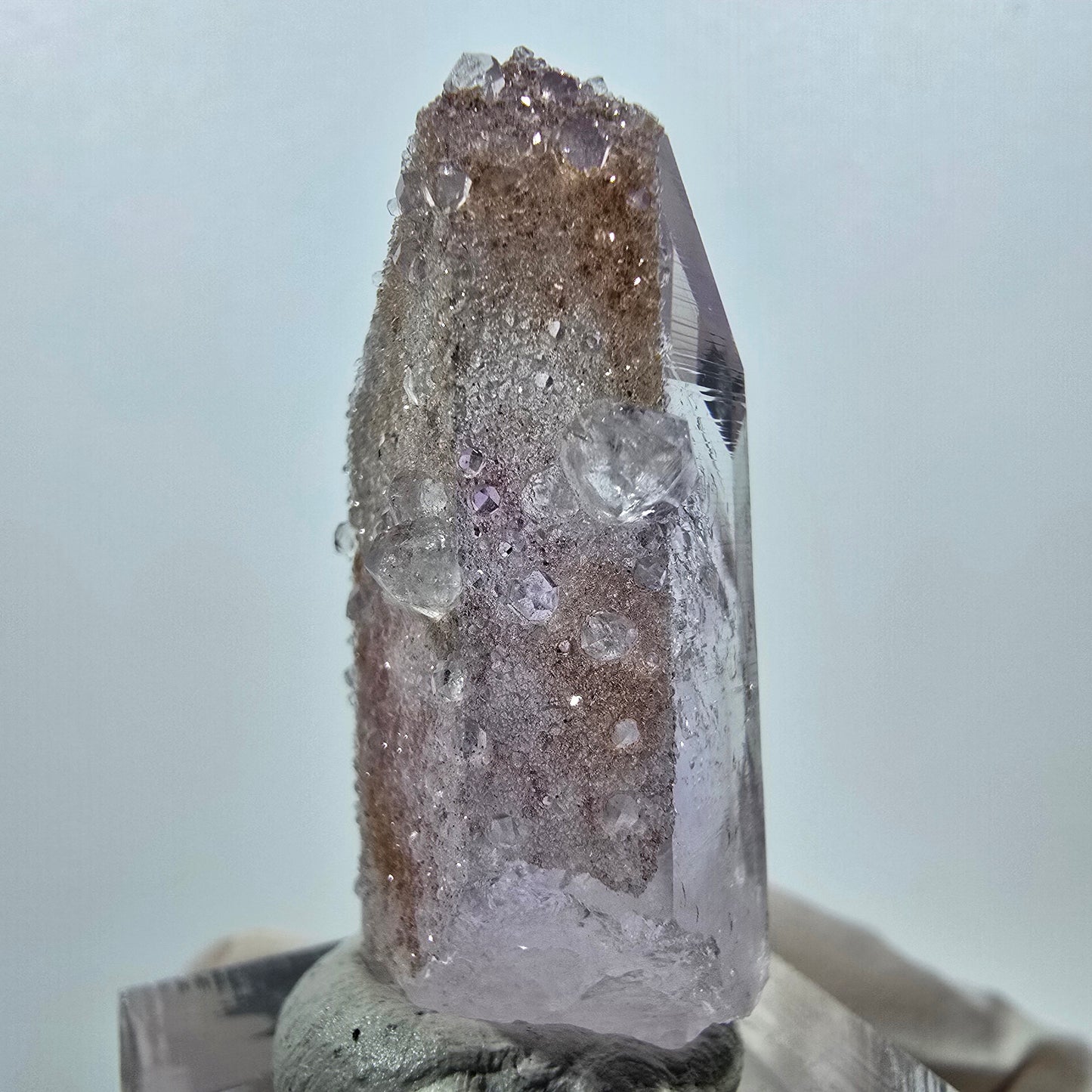 Phantom Amethyst with Analcim Tip Streep Mine, Goboboseb, Namibia 37*17*13mm
