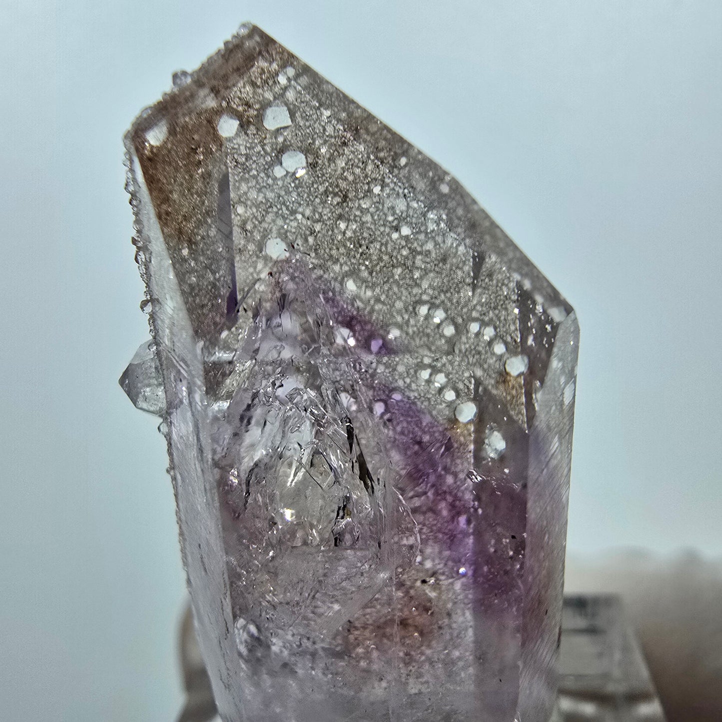Phantom Amethyst with Analcim Tip Streep Mine, Goboboseb, Namibia 37*17*13mm