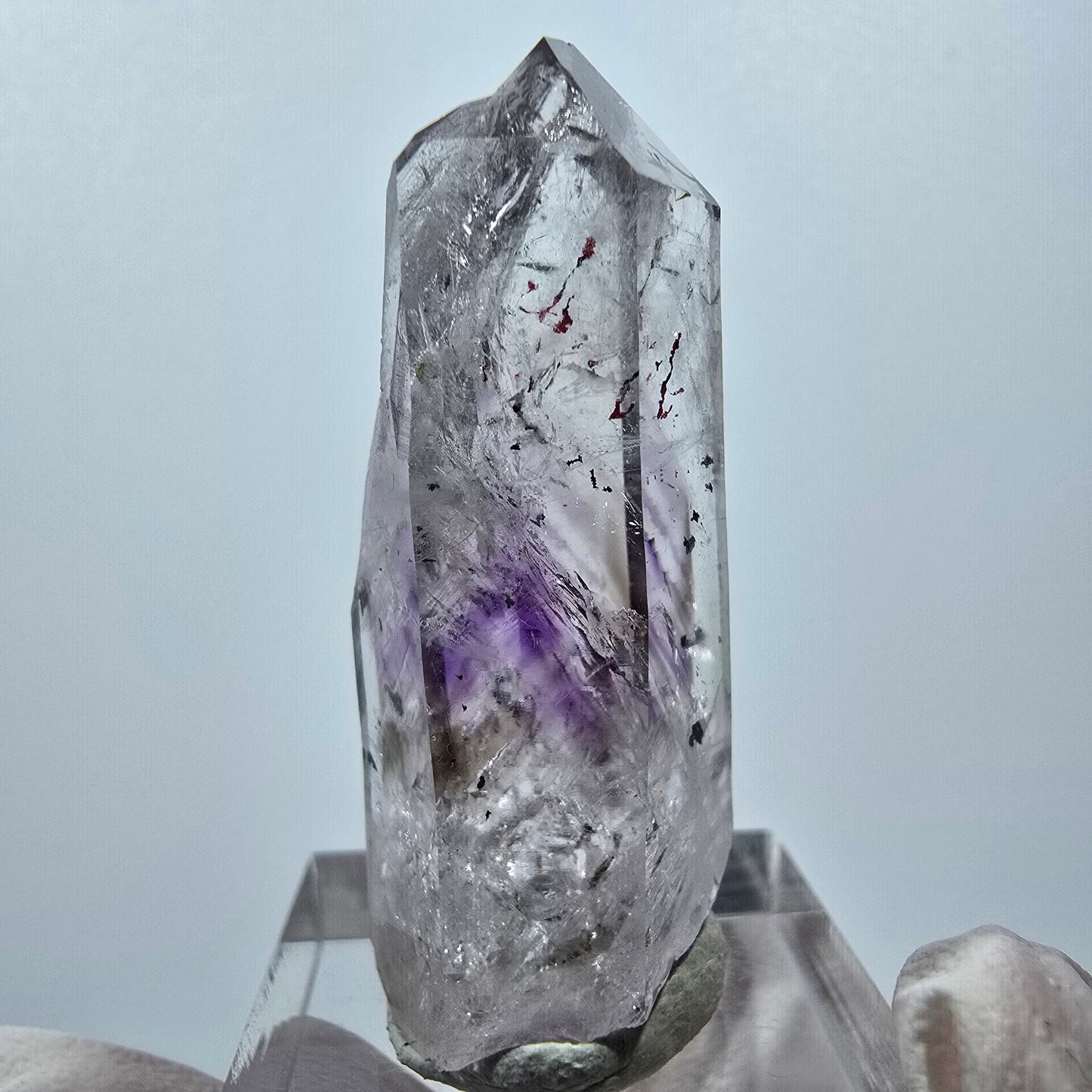 Enhydro Harlequin Phantom Amethyst, 2x Bubble Streep Mine Gobo. Namibie 43 x 15 x 14 mm