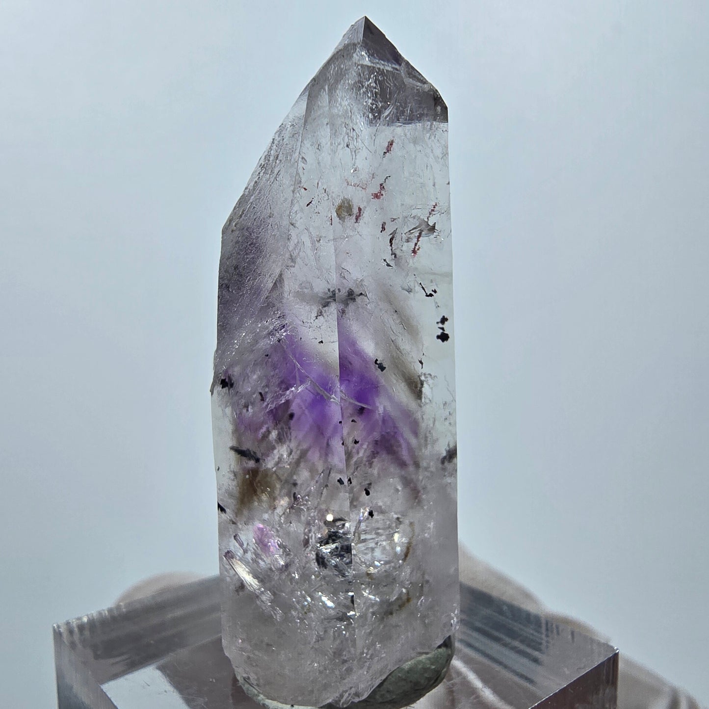 Enhydro Harlequin Phantom Amethyst, 2x Bubble Streep Mine Gobo. Namibie 43 x 15 x 14 mm