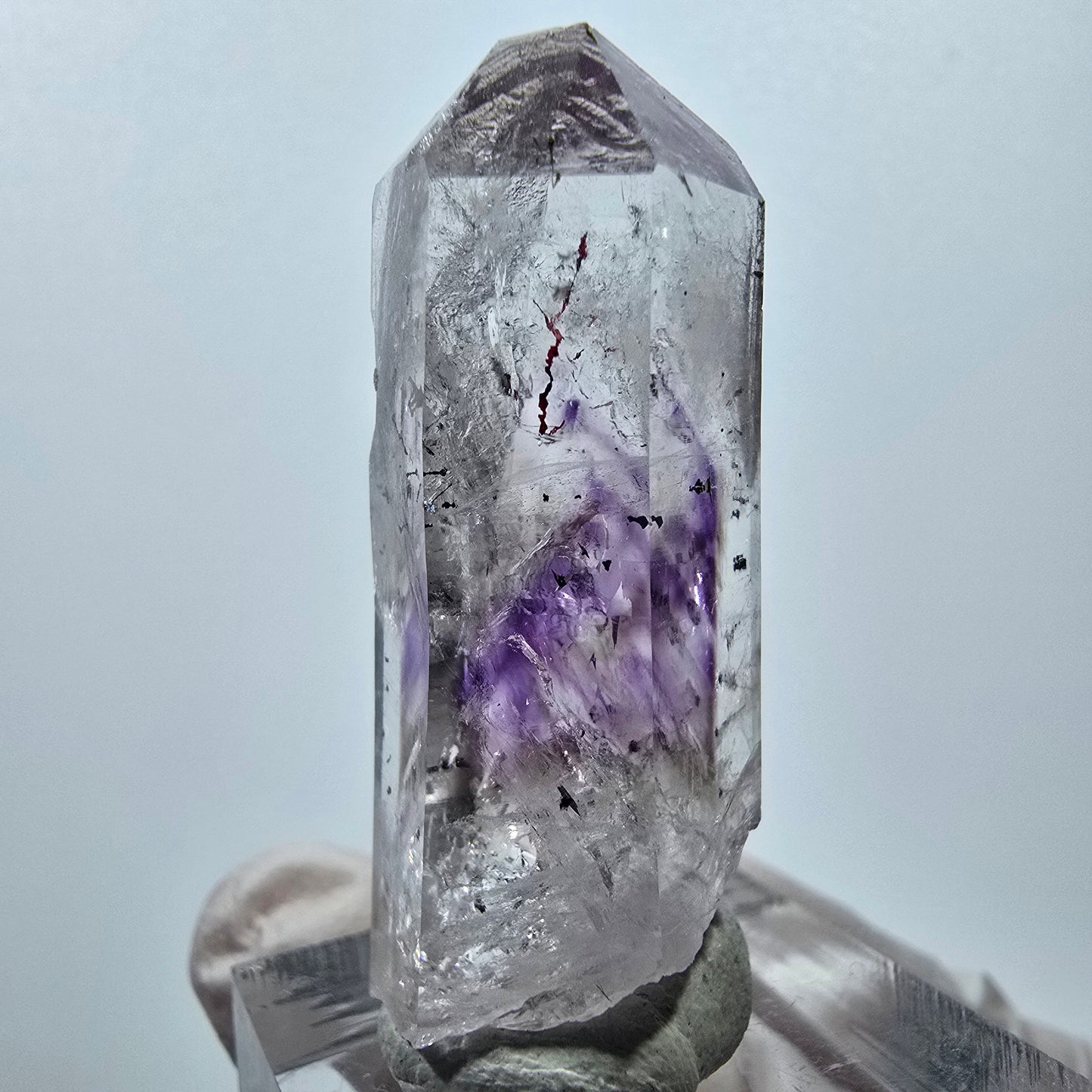 Enhydro Harlequin Phantom Amethyst, 2x Bubble Streep Mine Gobo. Namibie 43 x 15 x 14 mm