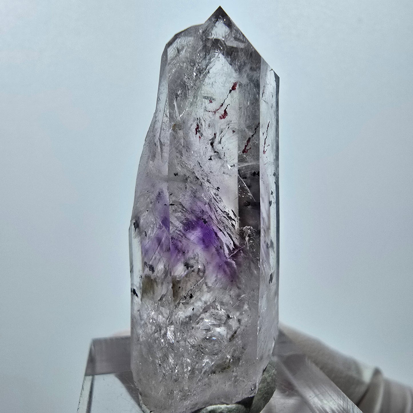 Enhydro Harlequin Phantom Amethyst, 2x Bubble Streep Mine Gobo. Namibie 43 x 15 x 14 mm