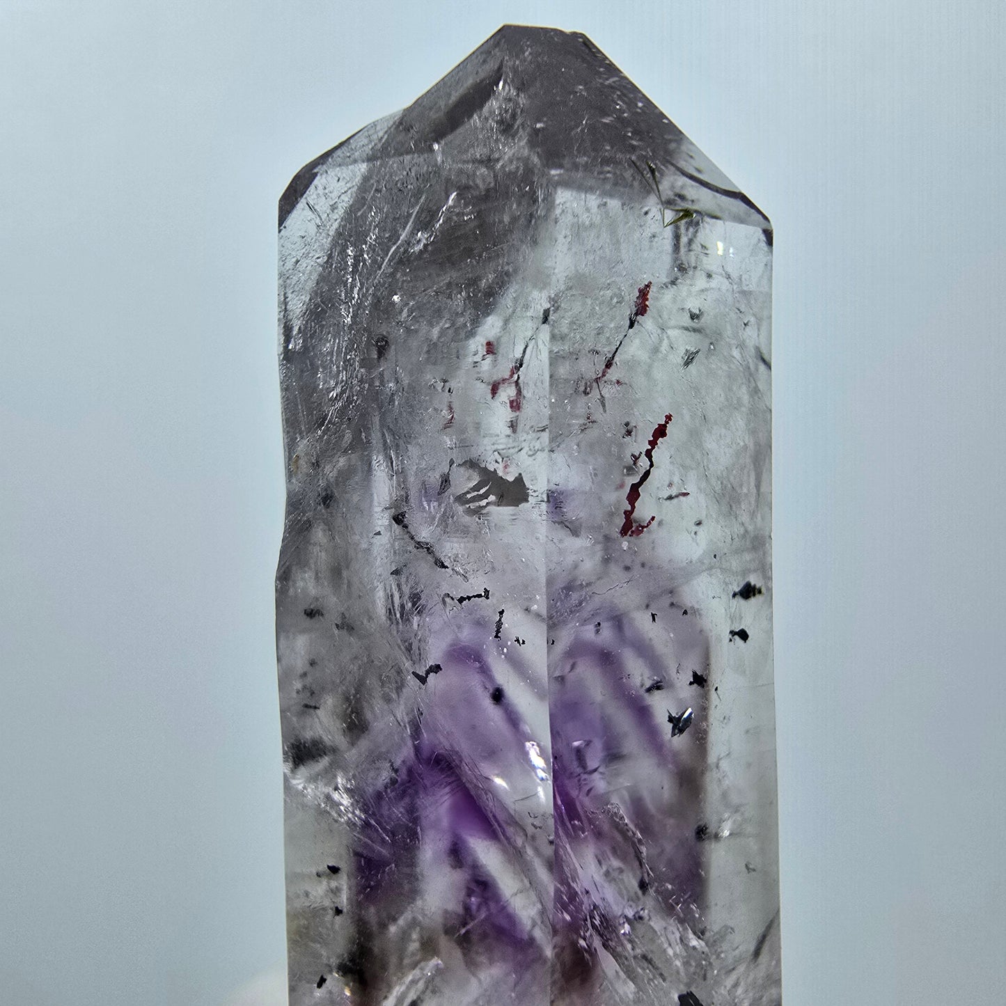 Enhydro Harlequin Phantom Amethyst, 2x Bubble Streep Mine Gobo. Namibie 43 x 15 x 14 mm