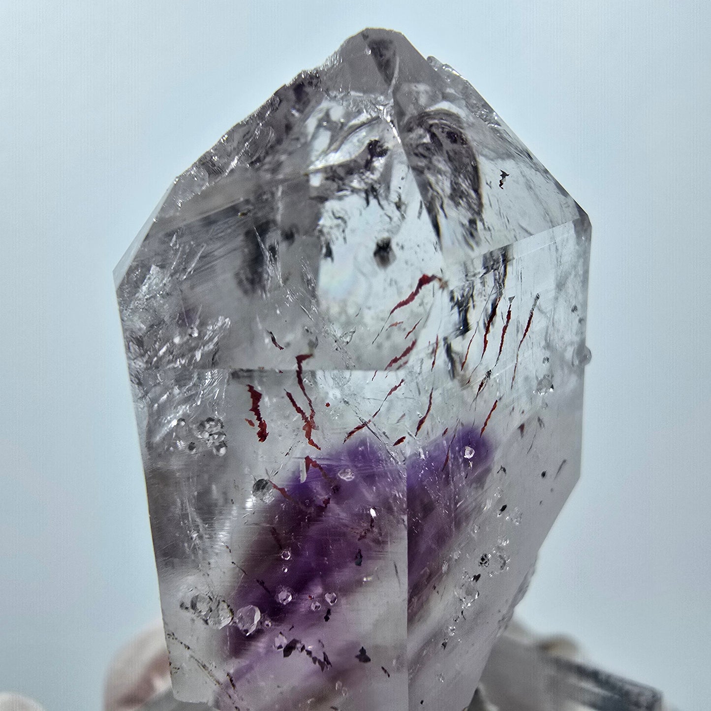 Harlequin Phantom Amethyst with Analcim Streep Mine, Goboboseb, Namibia 42*26*16mm