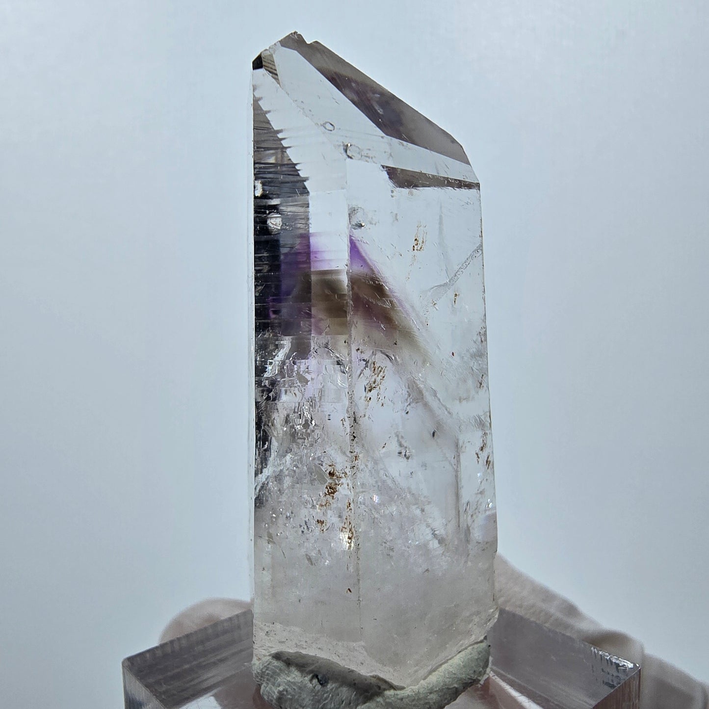 Harlequin Phantom Amethyst with Analcim Streep Mine, Goboboseb, Namibia 50*19*16mm