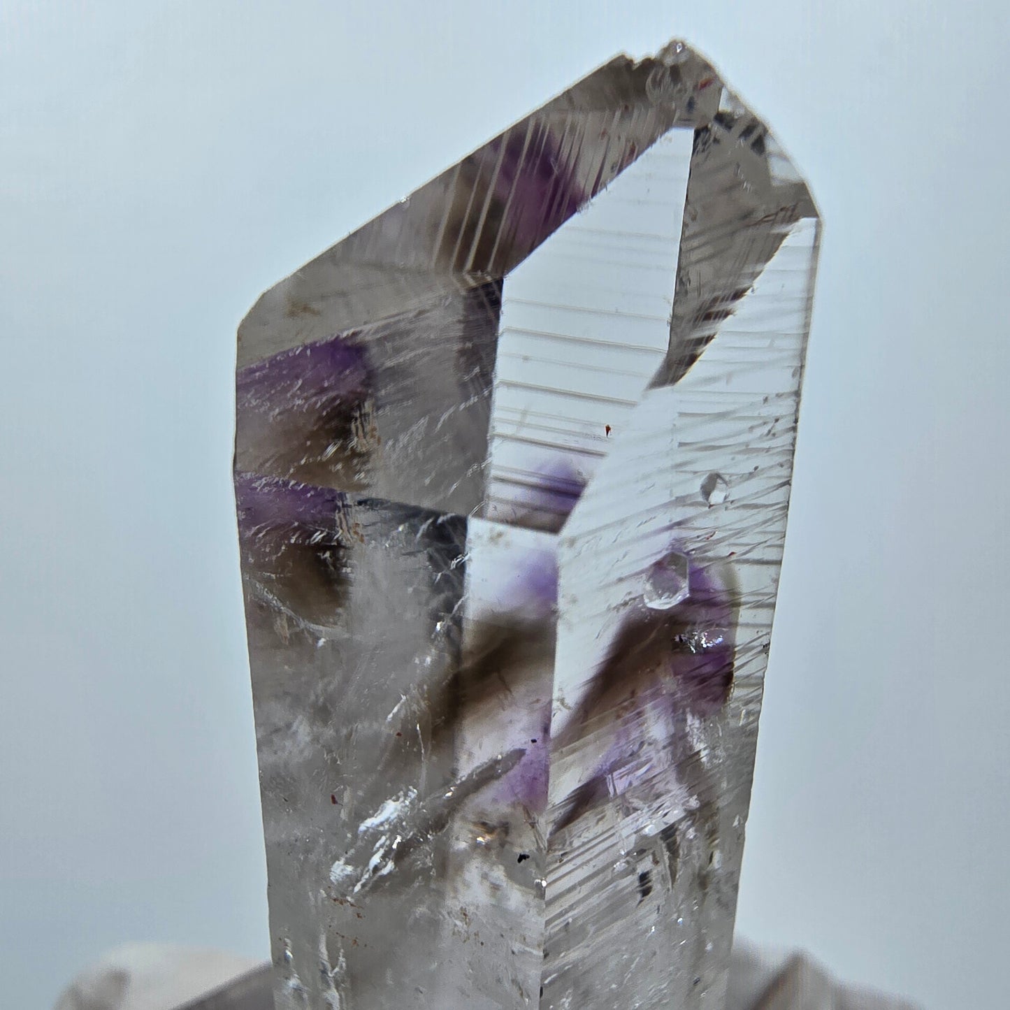Harlequin Phantom Amethyst with Analcim Streep Mine, Goboboseb, Namibia 50*19*16mm
