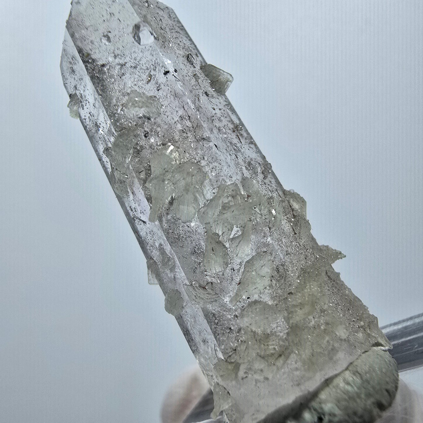 Enhydro Quartz with Prehnite, Analcim Streep Mine, Goboboseb, Namibia 41*15*10mm