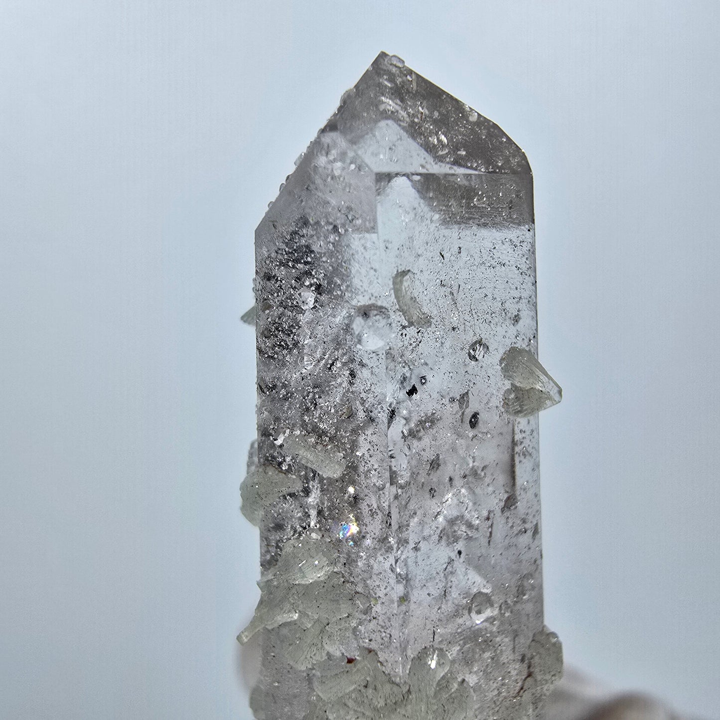 Enhydro Quartz with Prehnite, Analcim Streep Mine, Goboboseb, Namibia 41*15*10mm