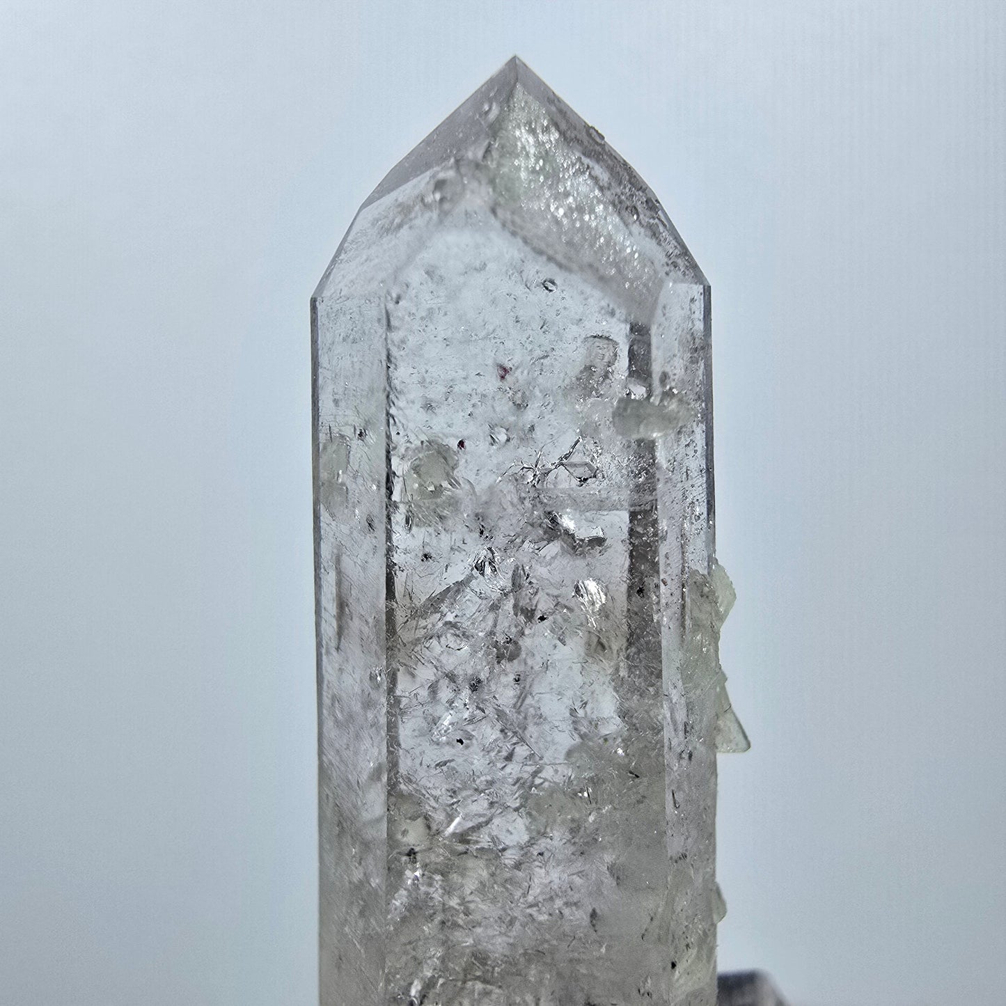 Enhydro Quartz with Prehnite, Analcim Streep Mine, Goboboseb, Namibia 41*15*10mm