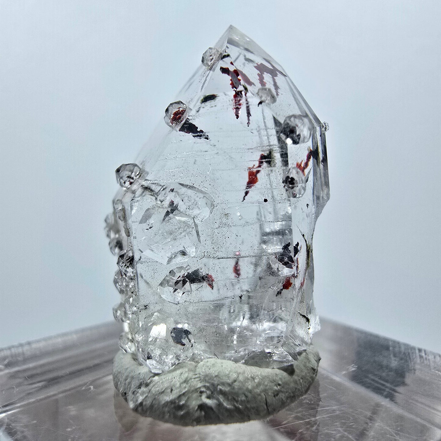 Harlequin Phantom Amethyst with Analcim Streep Mine, Goboboseb, Namibia 25*16*14mm