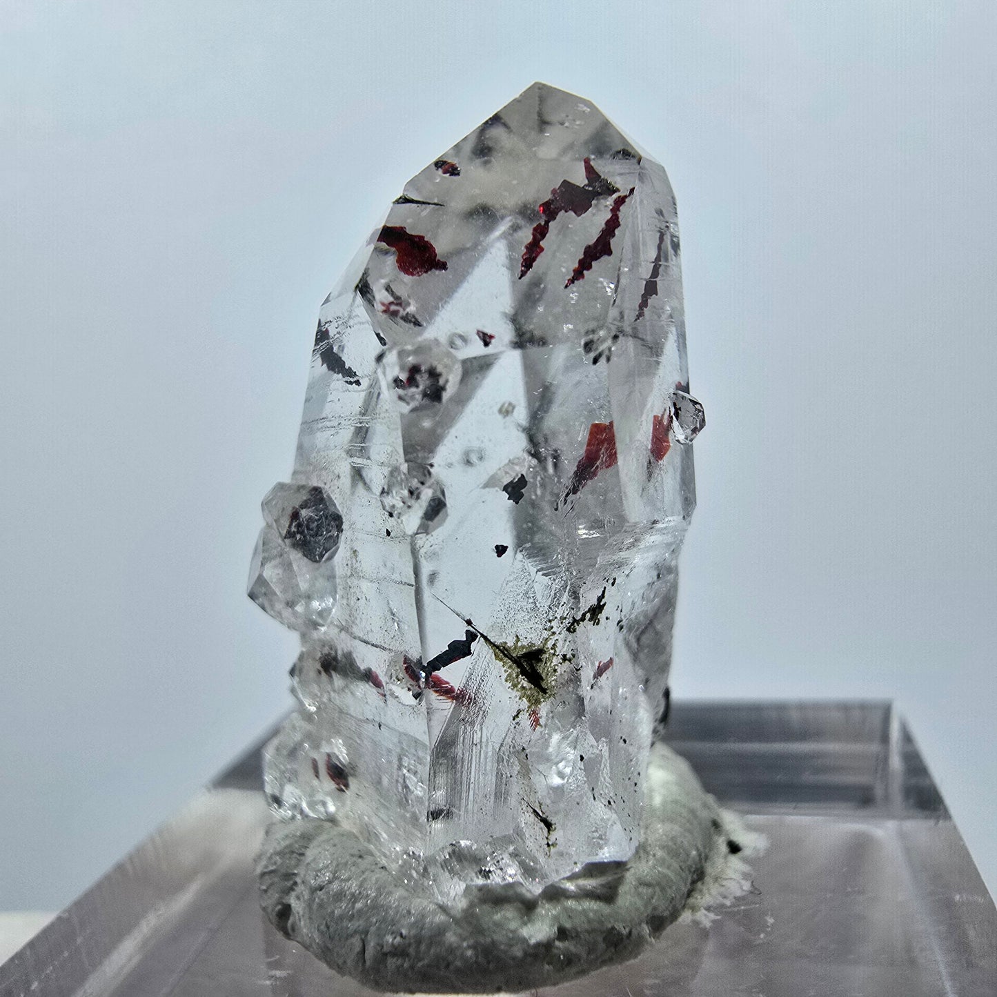 Harlequin Phantom Amethyst with Analcim Streep Mine, Goboboseb, Namibia 25*16*14mm