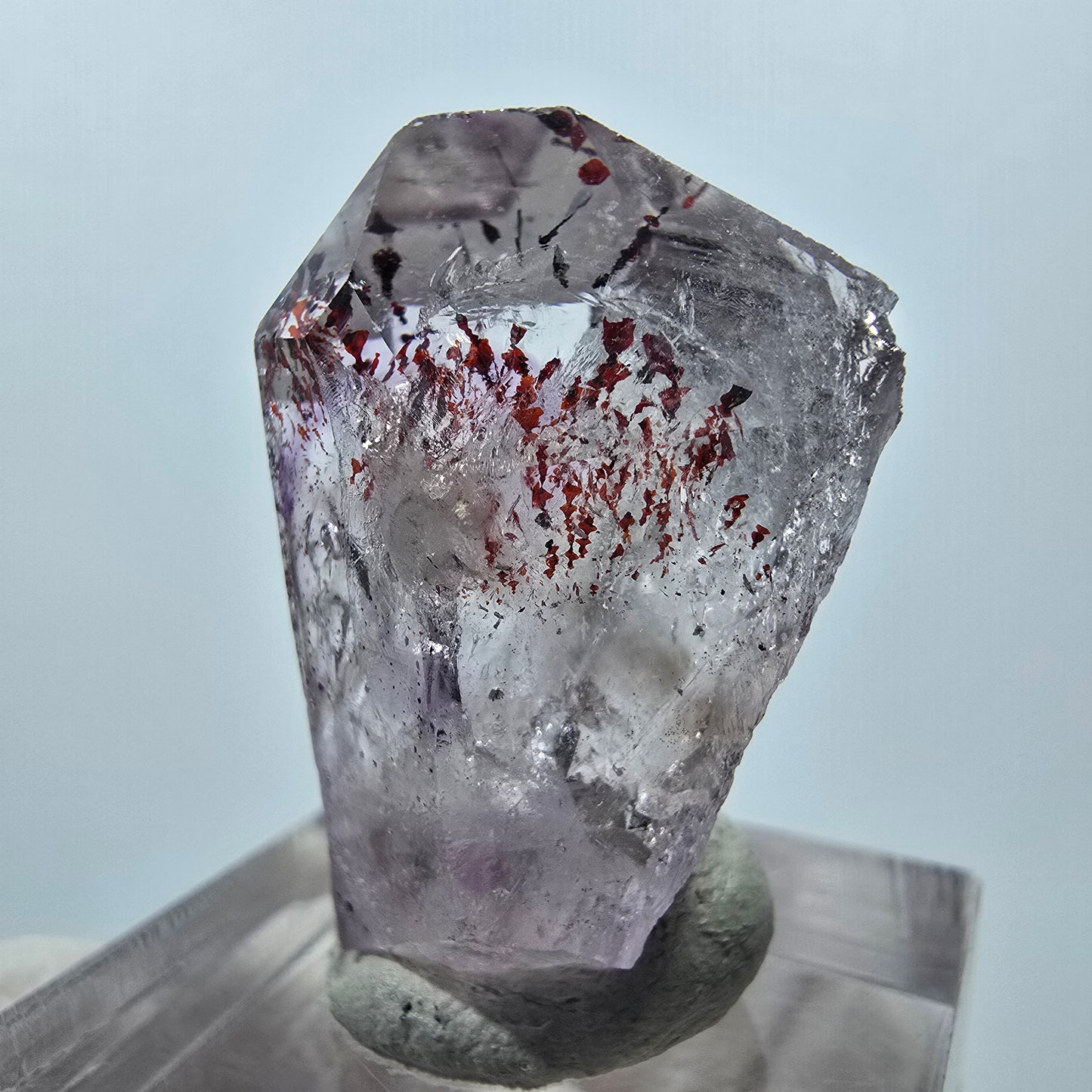 Mine d'améthyste fantôme Enhydro Harlequin, Goboboseb, Namibie, 30 x 19 x 14 mm