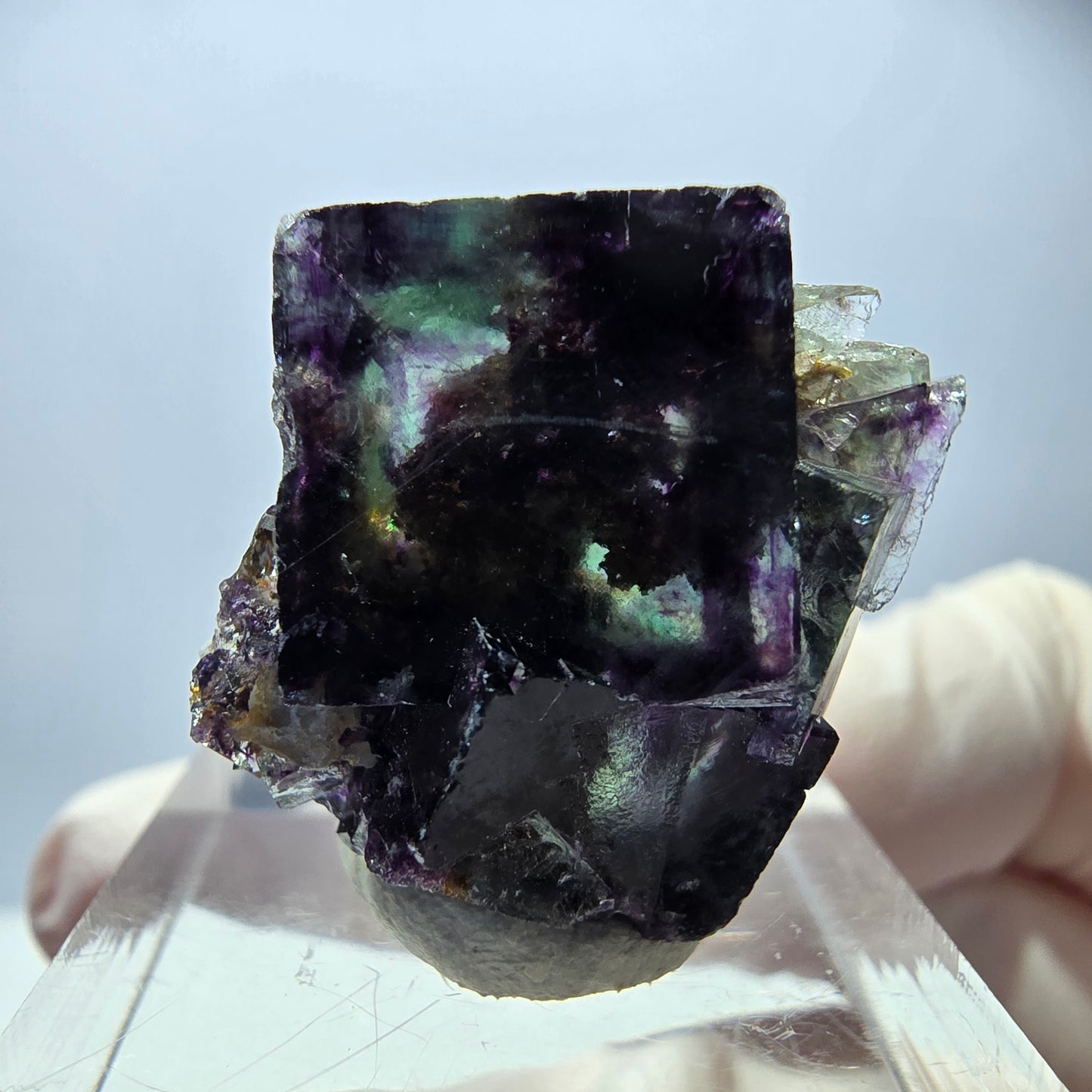 Rare Fluorite Cube Specimen, green purple Okorusu, Namibia 22*21*14mm
