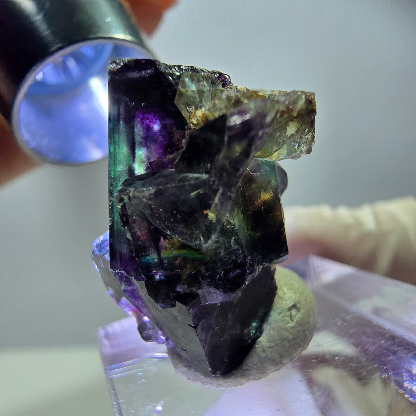 Rare Fluorite Cube Specimen, green purple Okorusu, Namibia 22*21*14mm