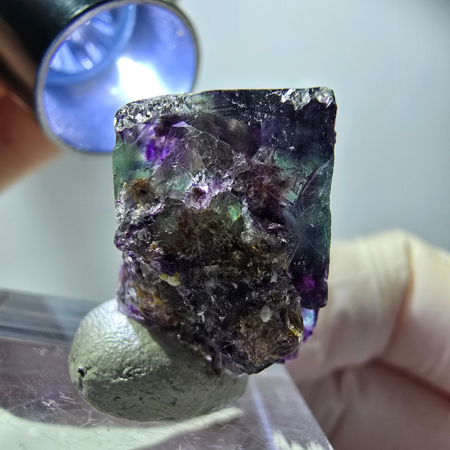 Rare Fluorite Cube Specimen, green purple Okorusu, Namibia 22*21*14mm