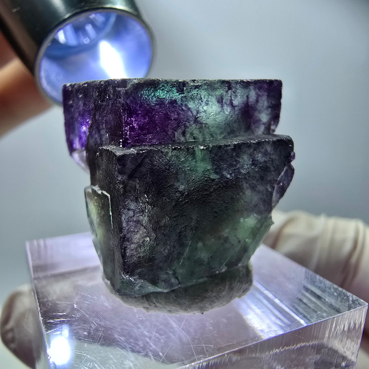 Rare Fluorite Cube Specimen, green purple Okorusu, Namibia 20*19*18mm