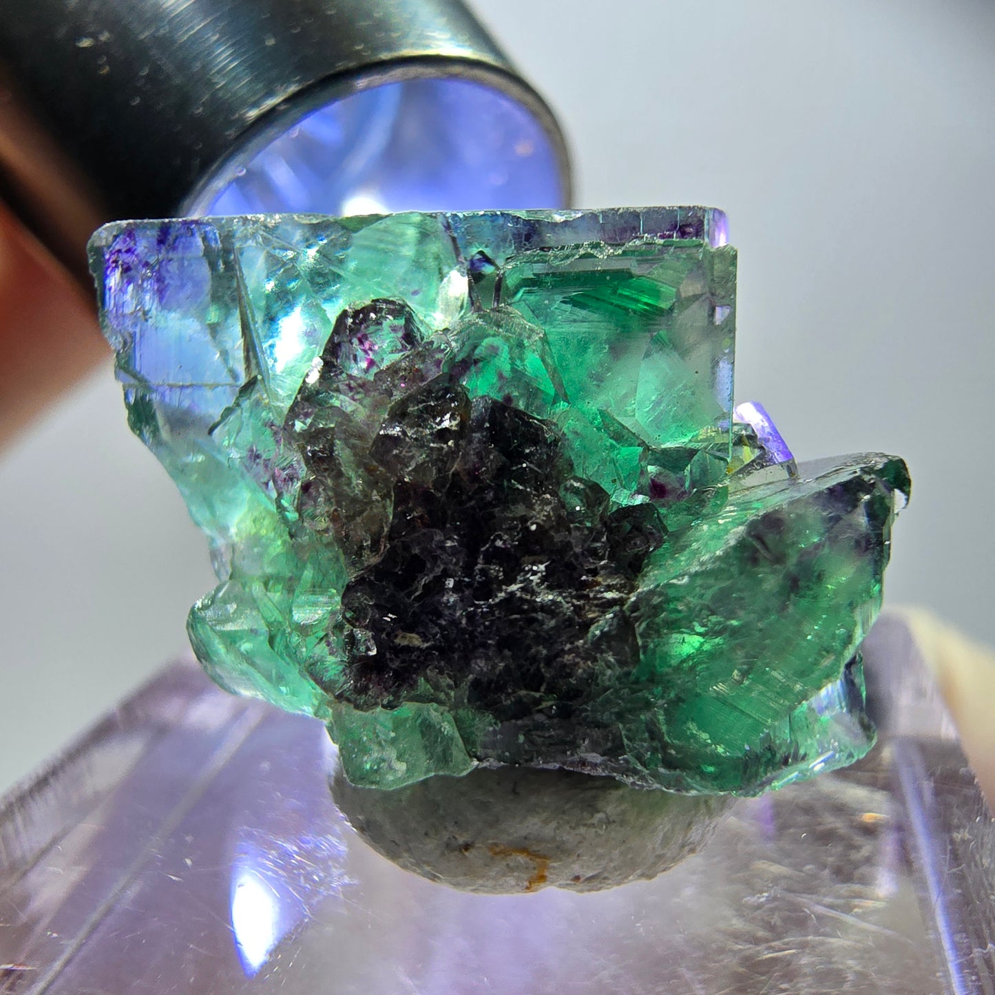 Rare Fluorite Cube Specimen, green purple Okorusu, Namibia 21*16*15mm