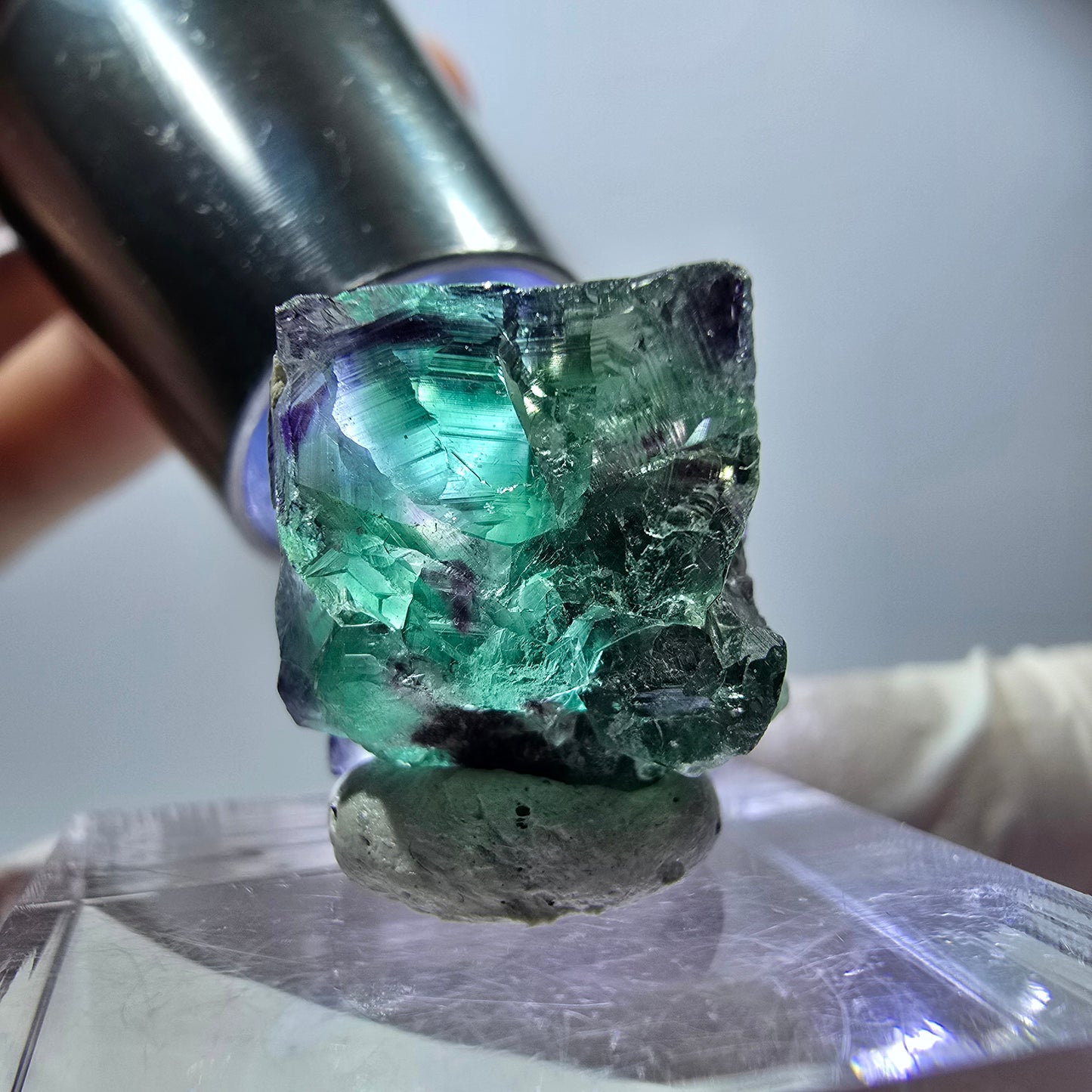 Rare Fluorite Cube Specimen, green purple Okorusu, Namibia 21*16*15mm
