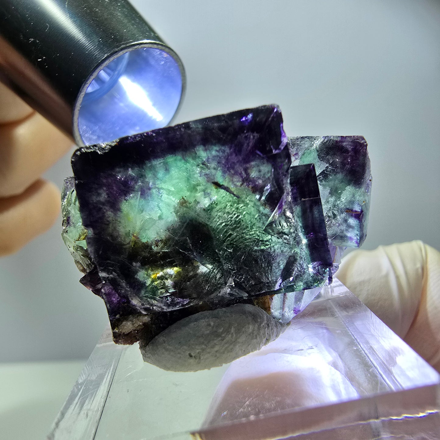 Rare Fluorite Cube Specimen, green purple Okorusu, Namibia 33*20*13mm