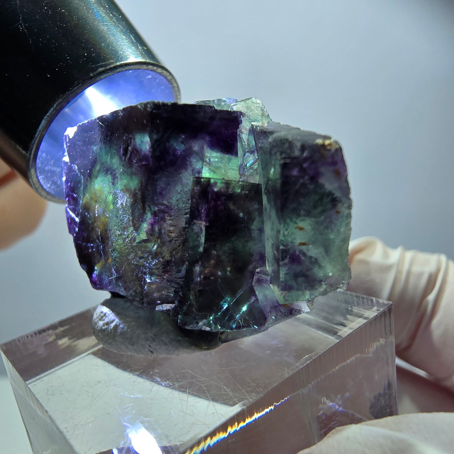 Rare Fluorite Cube Specimen, green purple Okorusu, Namibia 33*20*13mm