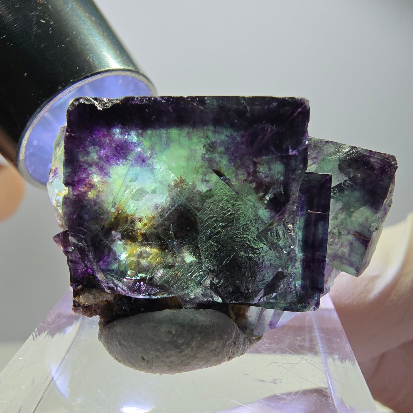 Rare Fluorite Cube Specimen, green purple Okorusu, Namibia 33*20*13mm