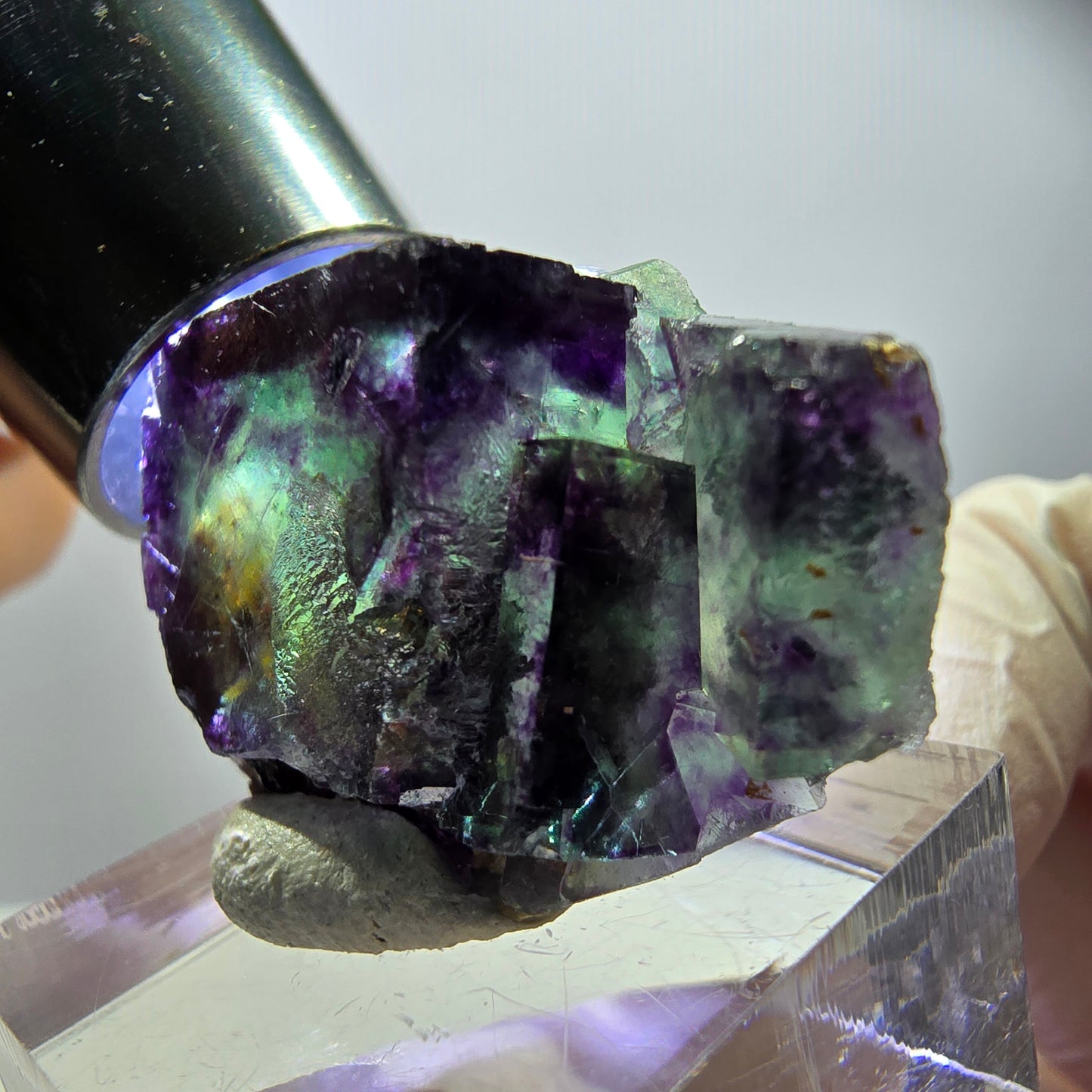 Rare Fluorite Cube Specimen, green purple Okorusu, Namibia 33*20*13mm