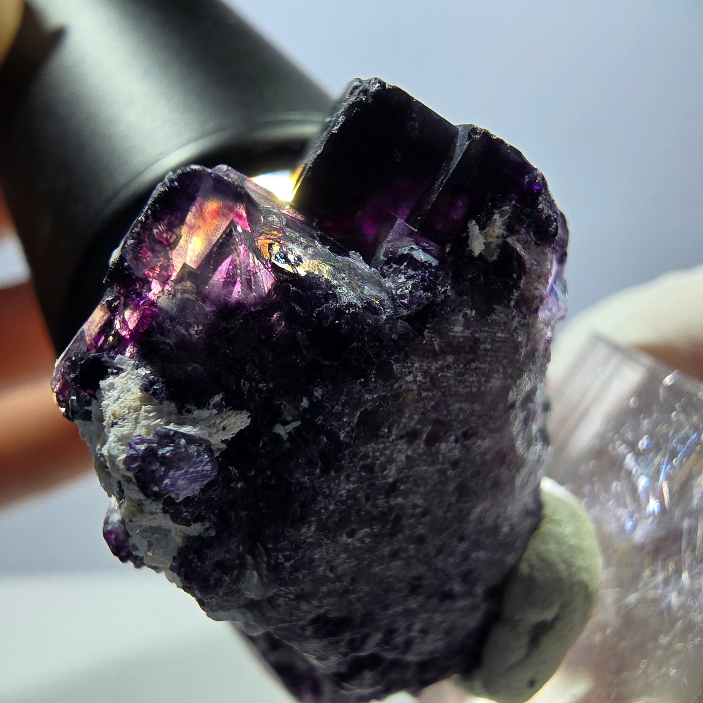 Spécimen rare de cube de fluorite, vert violet, Okorusu, Namibie 43 x 27 x 22 mm