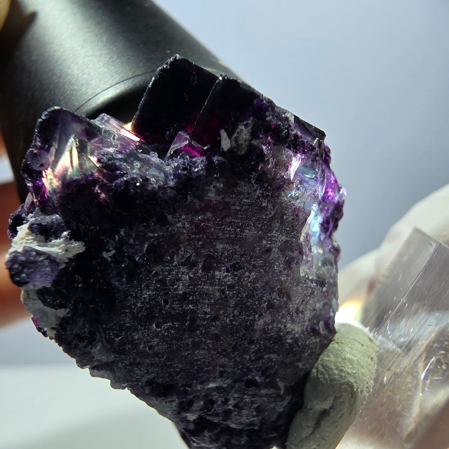 Spécimen rare de cube de fluorite, vert violet, Okorusu, Namibie 43 x 27 x 22 mm