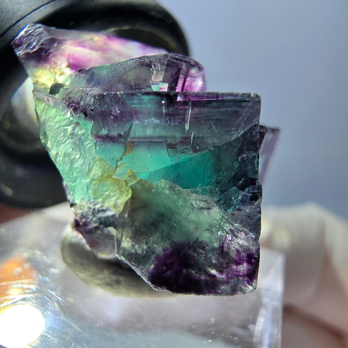 Rare Fluorite Cube Specimen, green purple Okorusu, Namibia 30*18*16mm