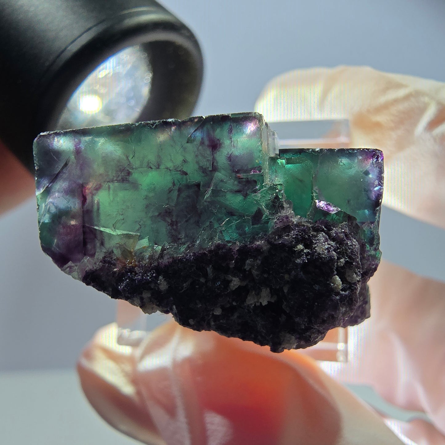 Rare Fluorite Cube Specimen, green purple Okorusu, Namibia 26*23*20mm