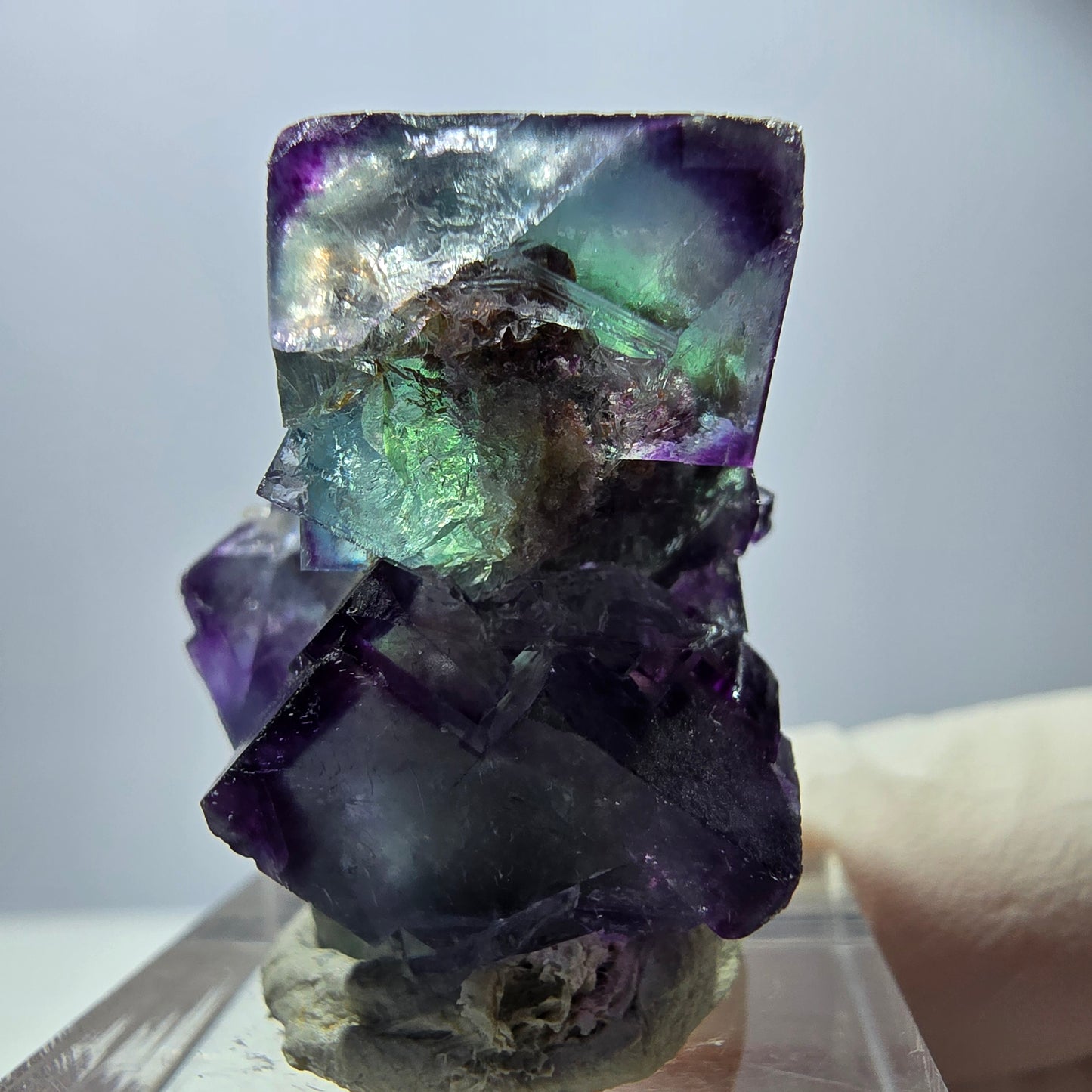 Rare Fluorite Cube Specimen, green purple Okorusu, Namibia 35*27*20mm