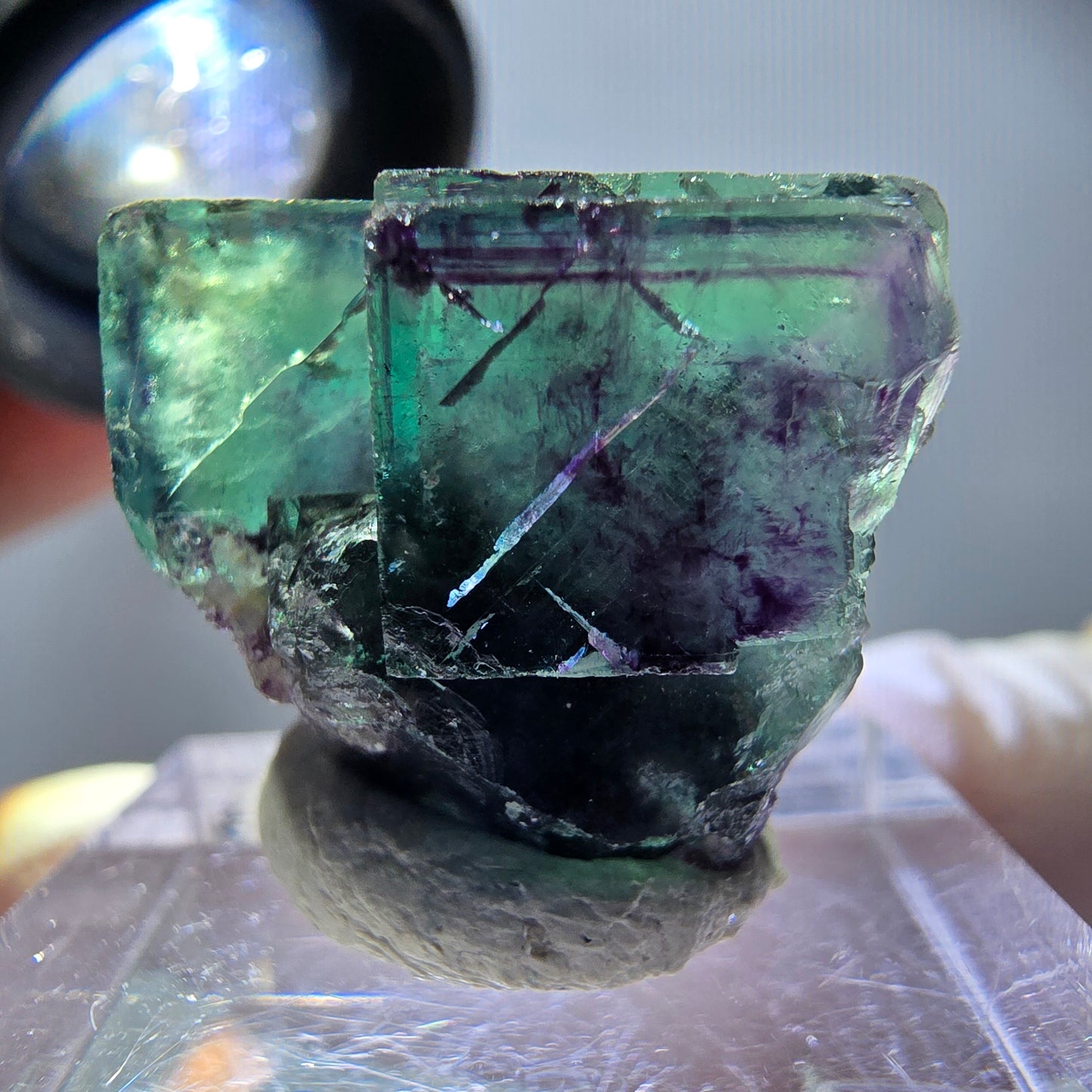 Rare Fluorite Cube Specimen, green purple Okorusu, Namibia 24*17*13mm
