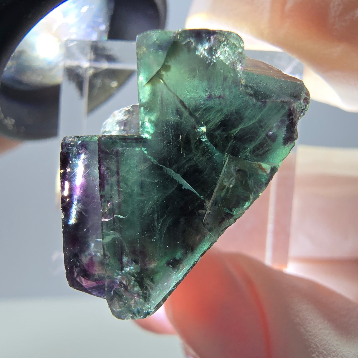 Rare Fluorite Cube Specimen, green purple Okorusu, Namibia 24*17*13mm