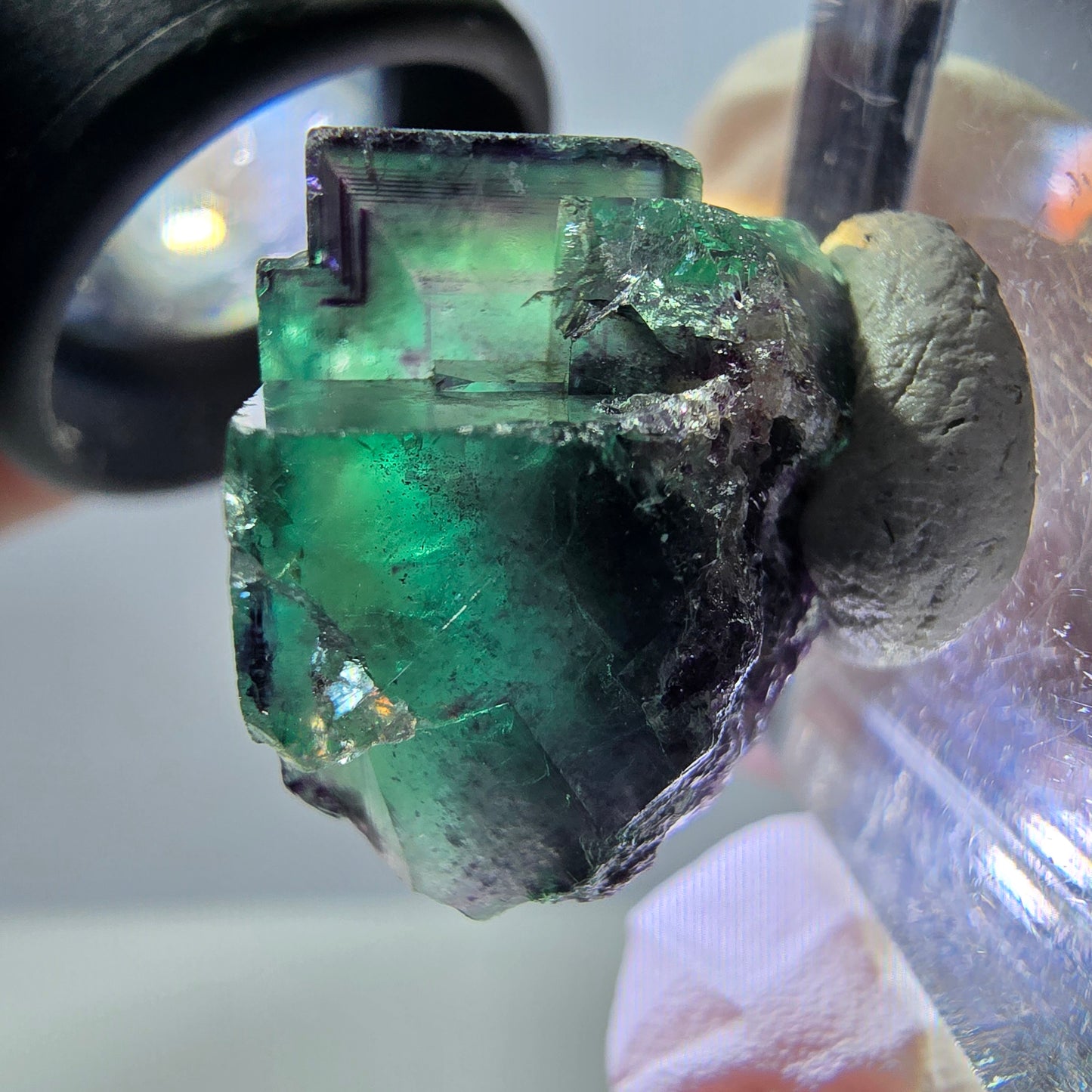 Rare Fluorite Cube Specimen, green purple Okorusu, Namibia 24*17*13mm