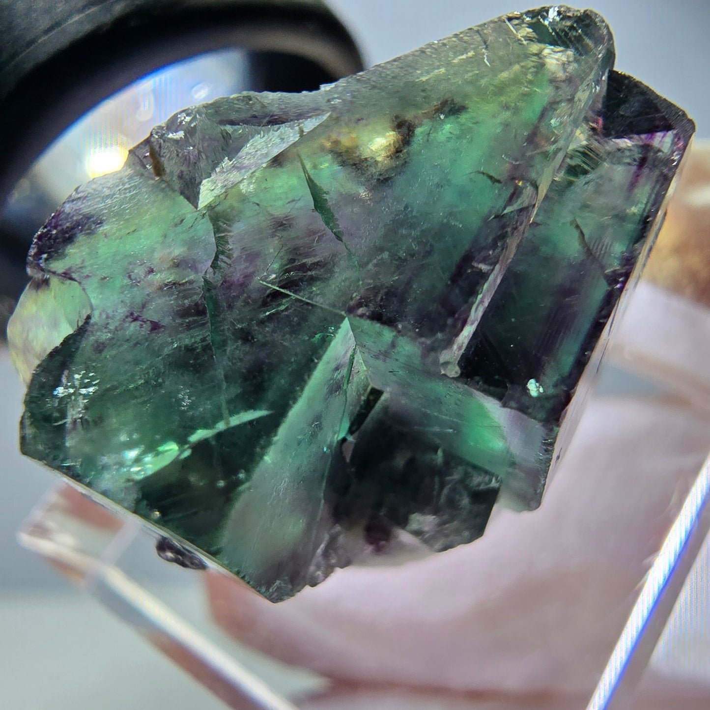 Rare Fluorite Cube Specimen, green purple Okorusu, Namibia 24*17*13mm